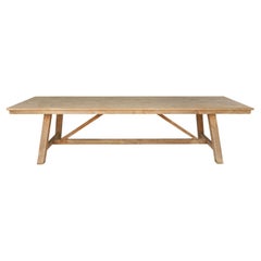 Used Teak stretcher Base Garden Table