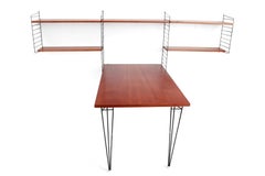 Teak String Ab 'Ladder Shelf' Shelving Wall Unit with Table by Nisse Strinning