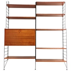 Retro Teak String Shelving System by Nisse Strinning Midcentury, 1960s