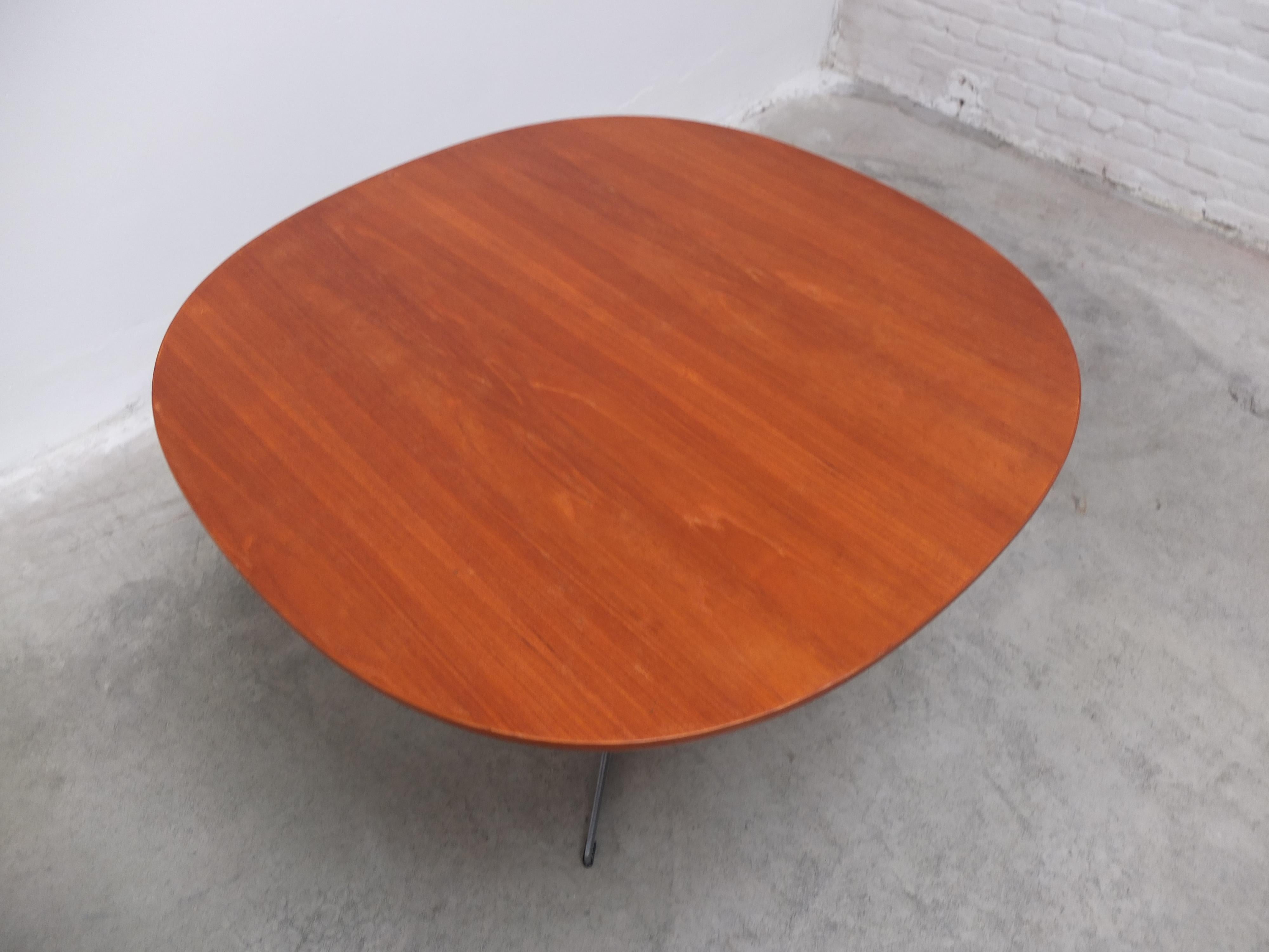 Teak 'Super-Circular' Table by Piet Hein & Bruno Mathsson for Fritz Hansen, 1968 For Sale 1