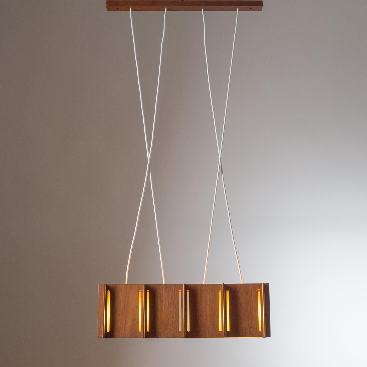 Teak Suspension Light, circa 1960 For Sale 6