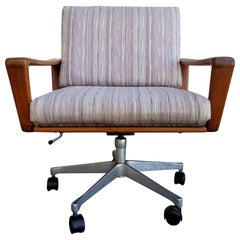 Teak Swivel Desk or Office Chair by Komfort