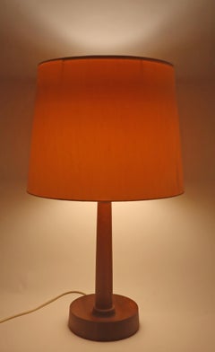 Lámpara de mesa de teca Luxus of Sweden by Uno & Östen Kristiansson Años 70