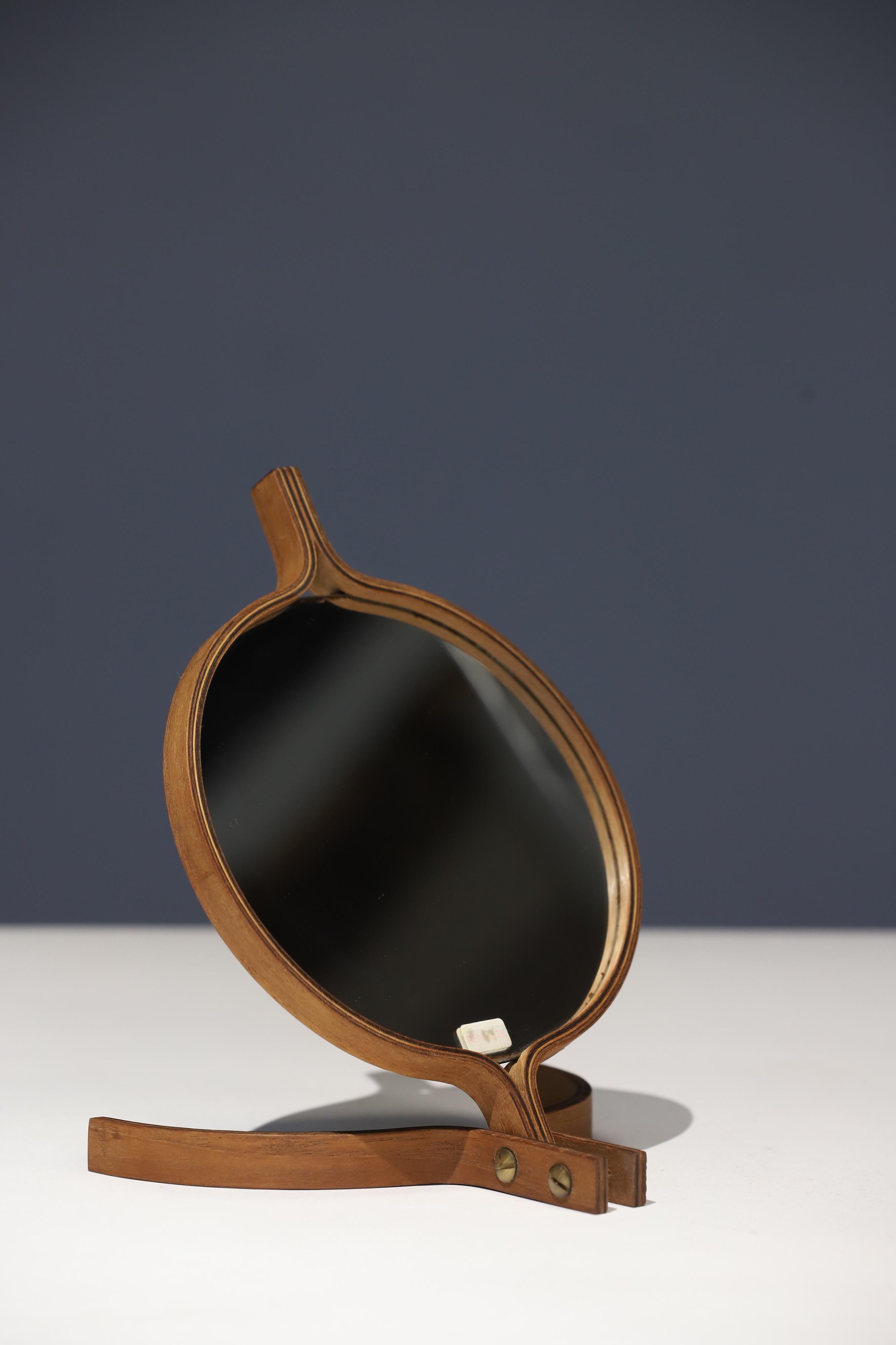 Mid-20th Century Teak Table Top and Hand Mirror by Jorgen Gammelgaard