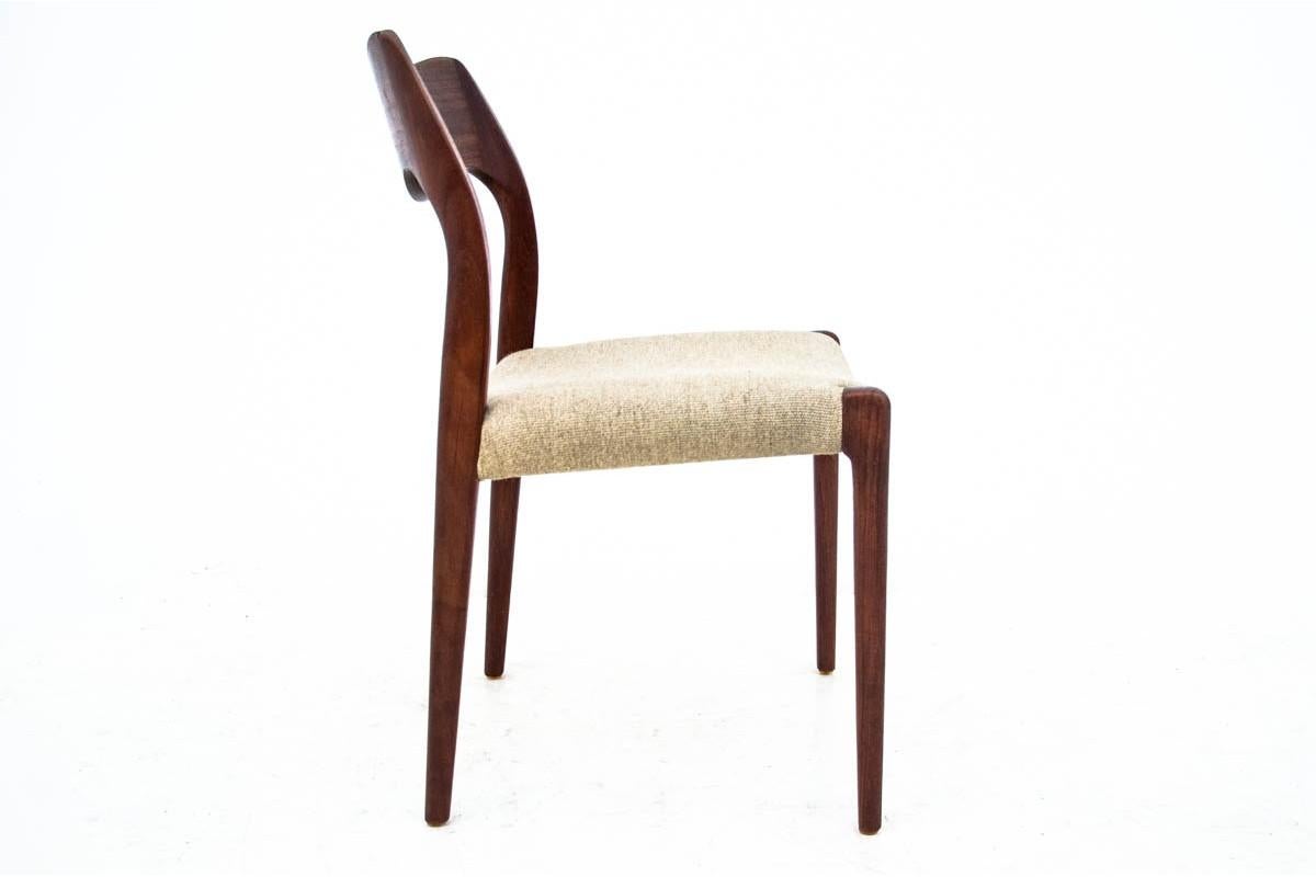 Danish Teak N. O. Moller Chairs with Table, Denmark, 1960s