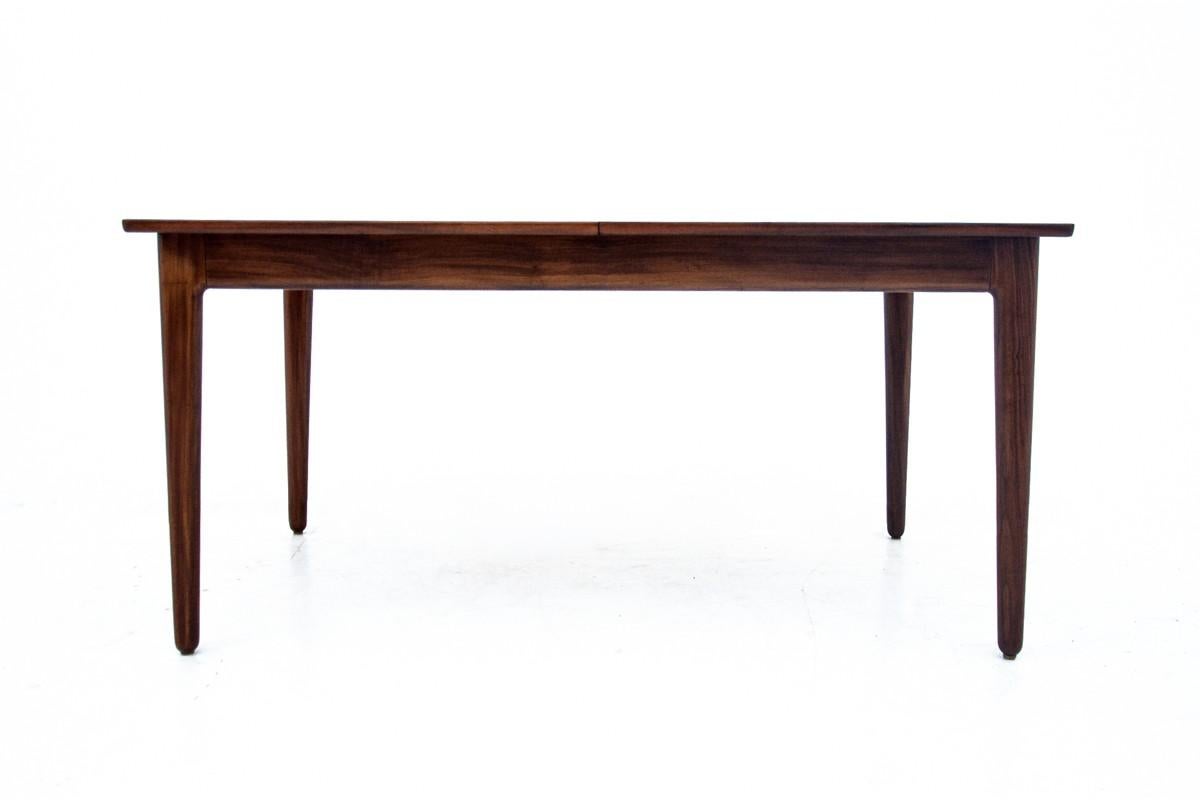 Leather Teak Table with Chairs, Denmark, 1960s