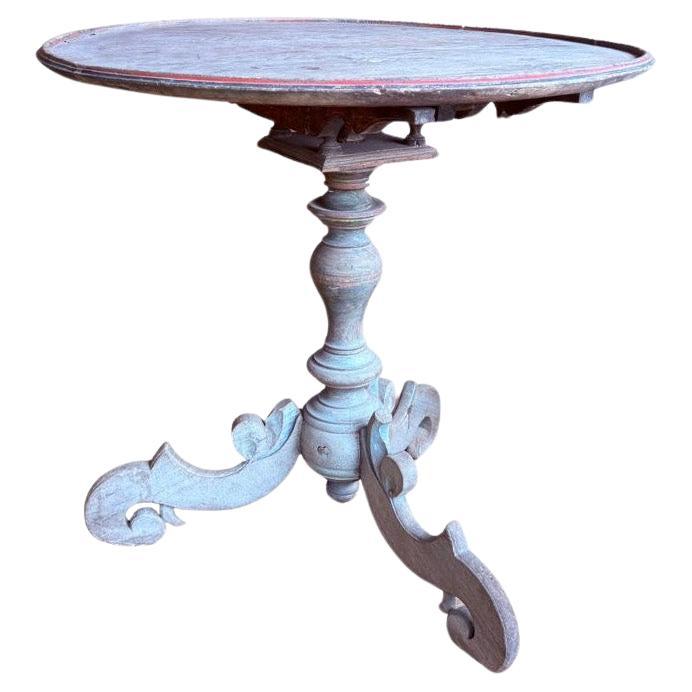 Teak Table with Polychrome, Carved Legs, Madura Island, Java, Indonesia, c. 1950