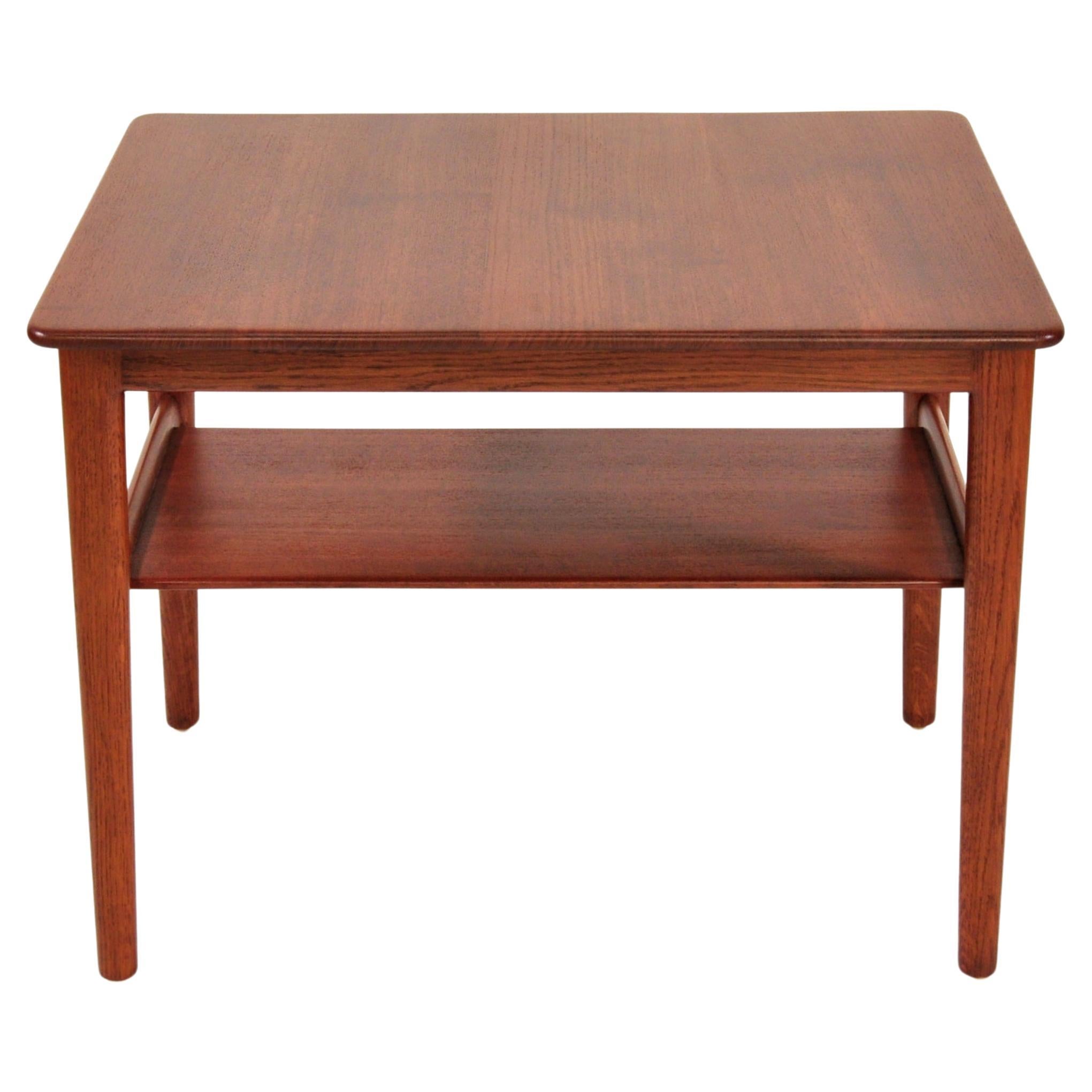 20th Century Hans Wegner Teak Table with Hidden Tray, Johannes Hansen, 1960s For Sale