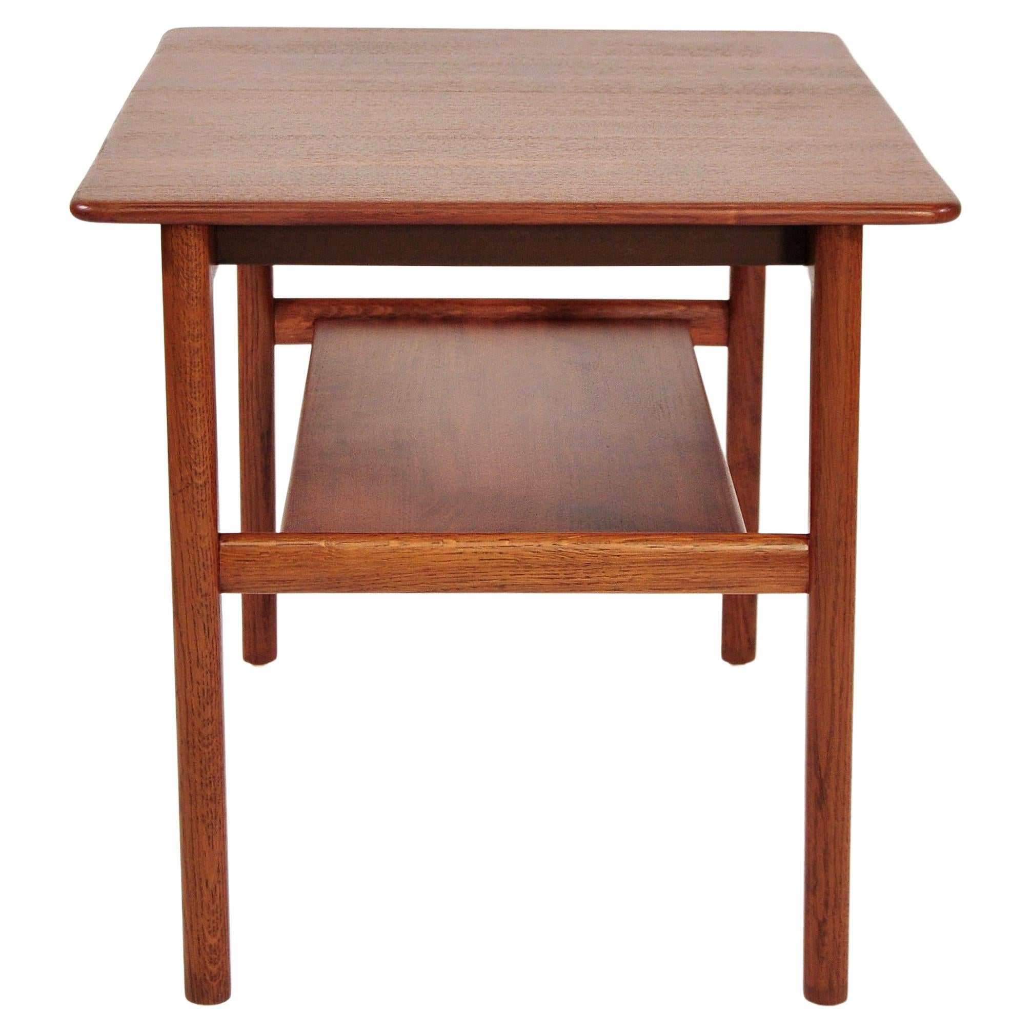 Hans Wegner Teak Table with Hidden Tray, Johannes Hansen, 1960s For Sale 2