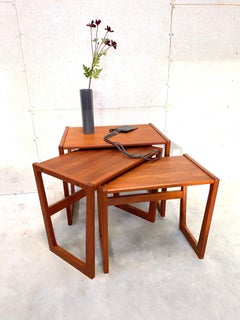 Teak Tables attributed to Holger Georg Jensen for Tønder Möbelvaerk, Set of 3