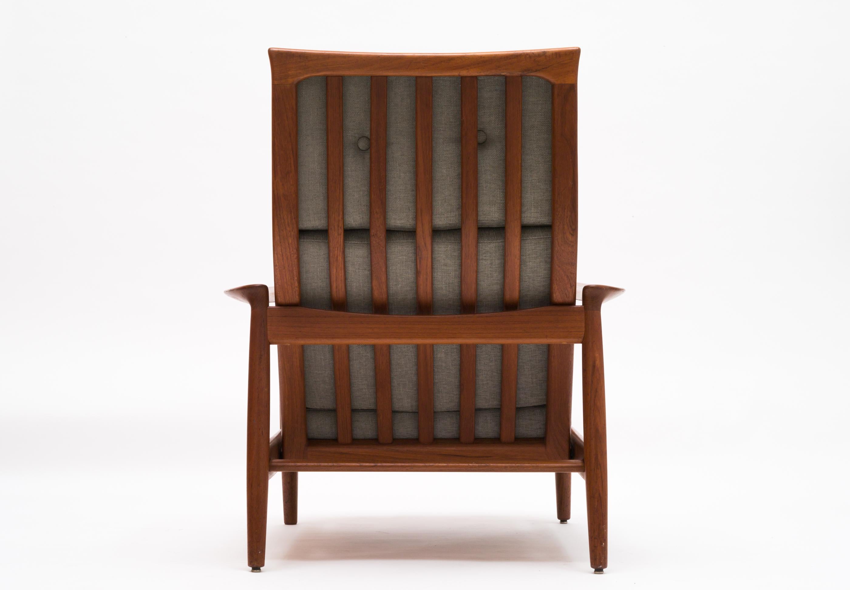 Scandinavian Modern Teak Tall Back Armchair 