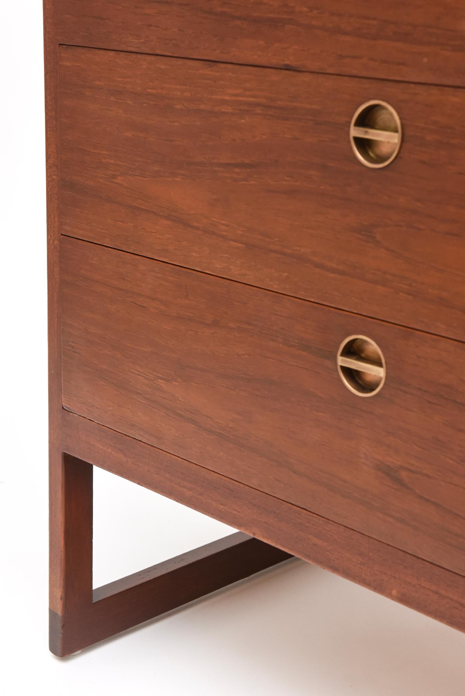 Teak Tall Chest of Drawers, Model BM64 by Børge Mogensen, C. 1960- Two Available For Sale 4