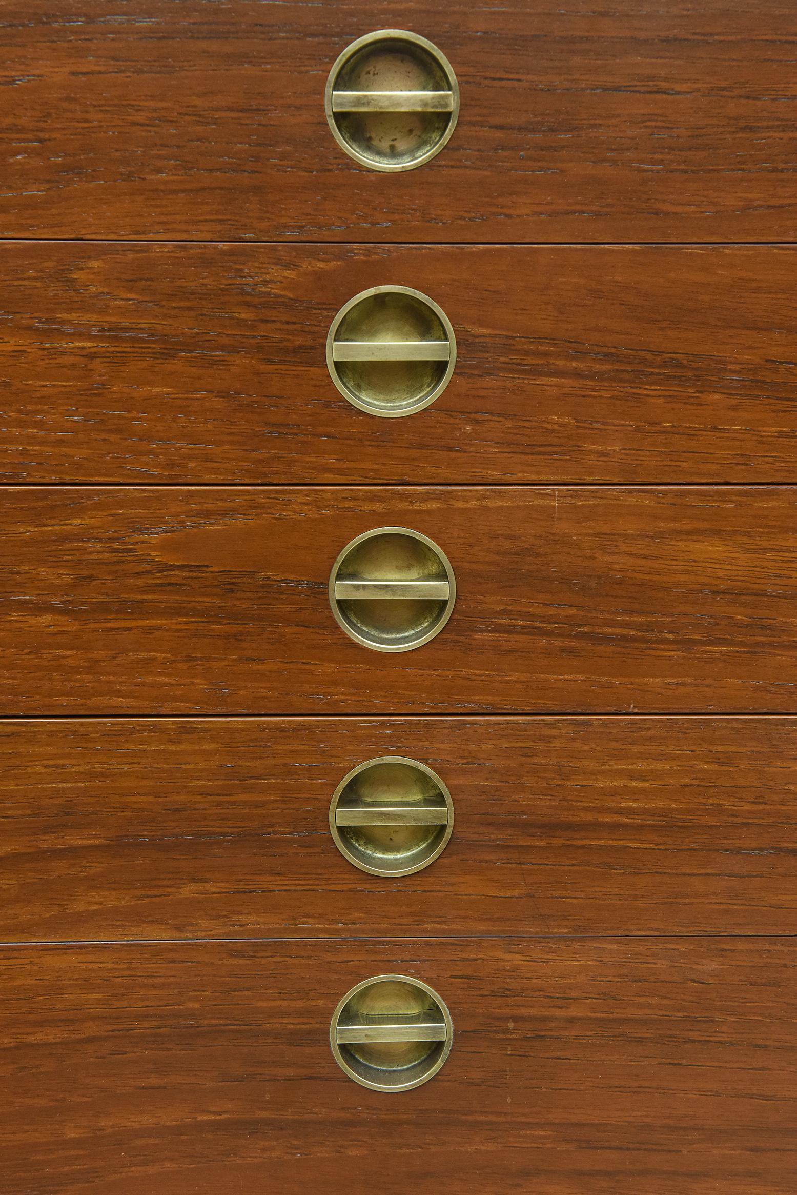 Teak Tall Chest of Drawers, Model BM64 by Børge Mogensen, C. 1960- Two Available For Sale 5