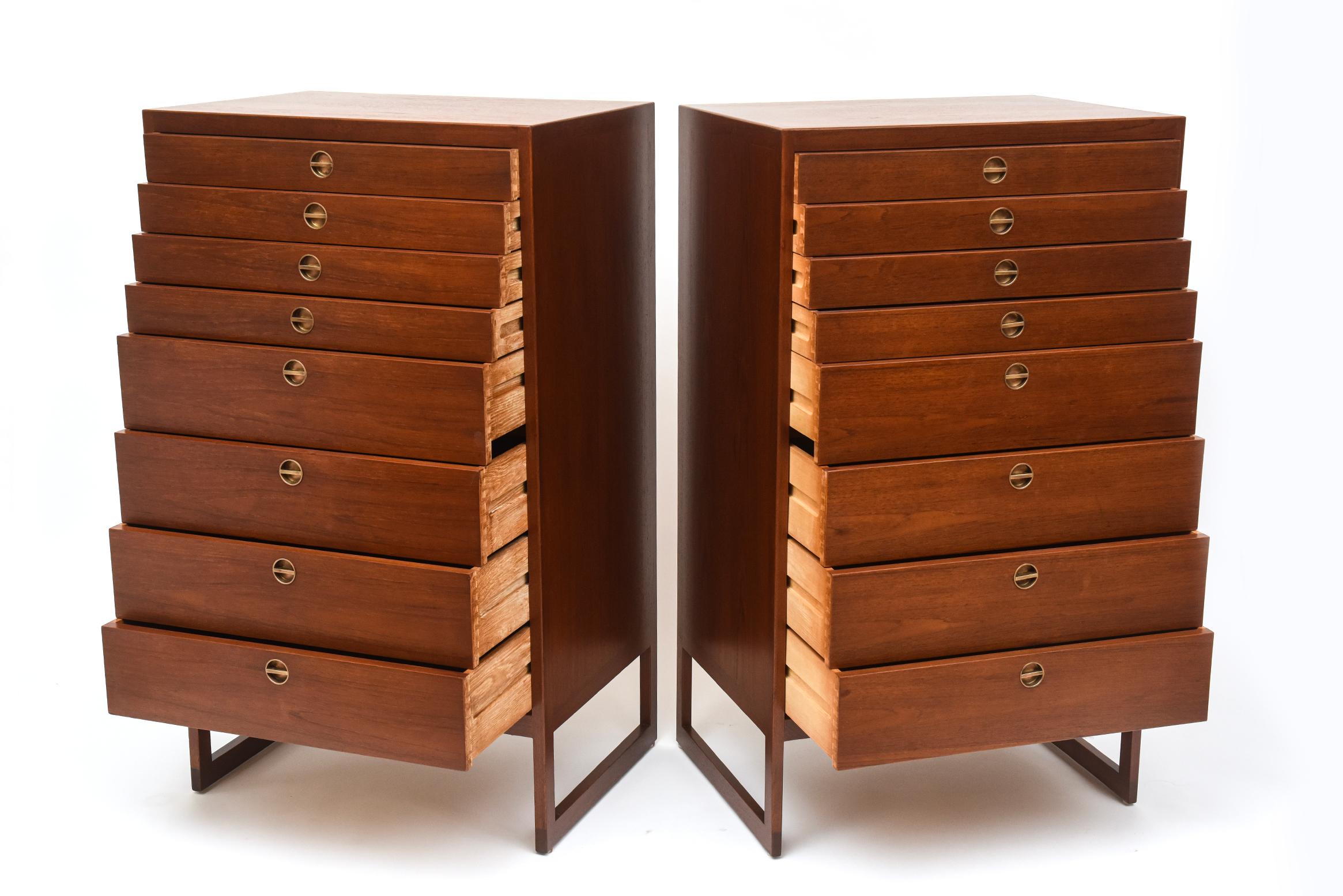 Mid-Century Modern Teak Tall Chest of Drawers, Model BM64 by Børge Mogensen, C. 1960- Two Available For Sale