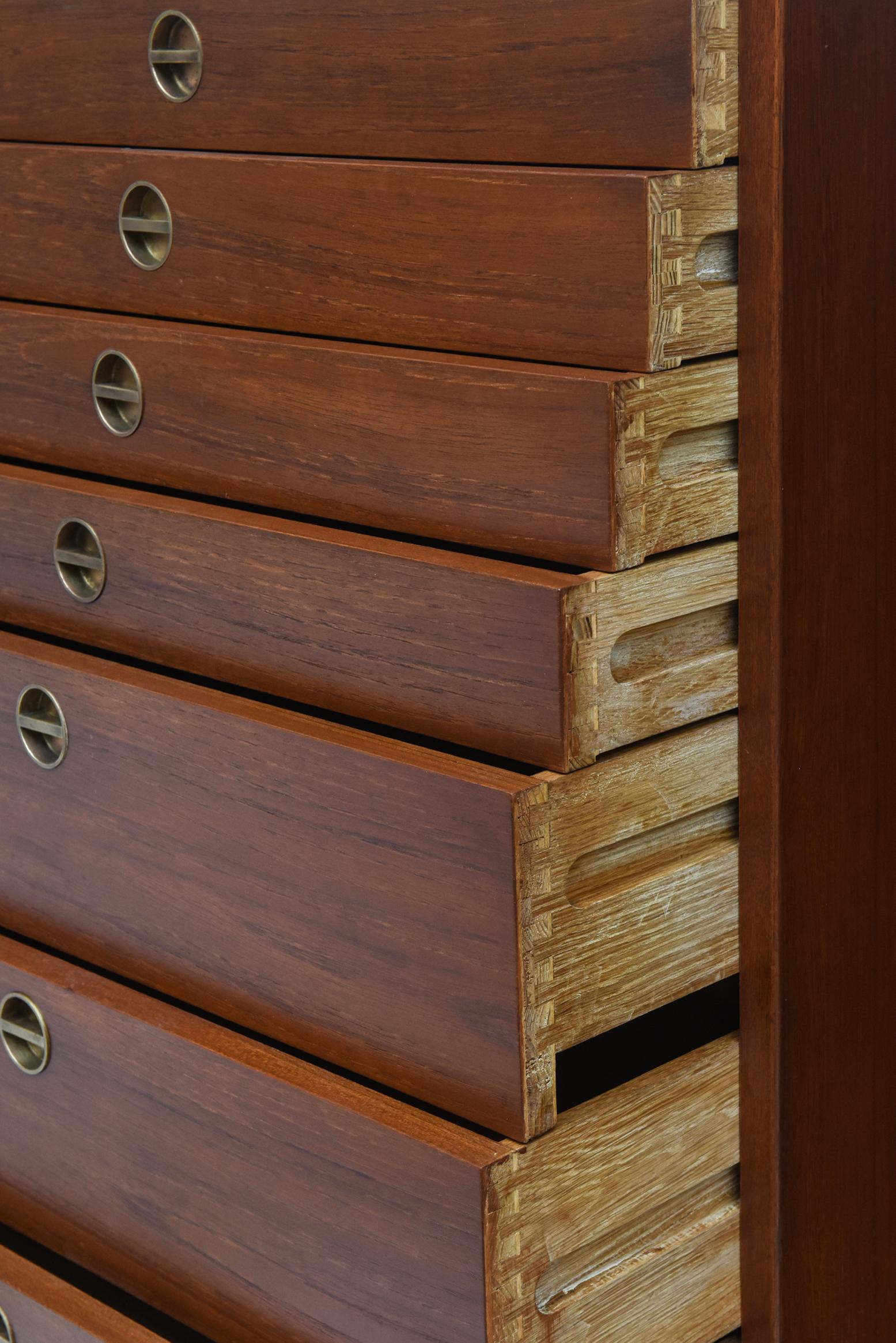 Danish Teak Tall Chest of Drawers, Model BM64 by Børge Mogensen, C. 1960- Two Available For Sale