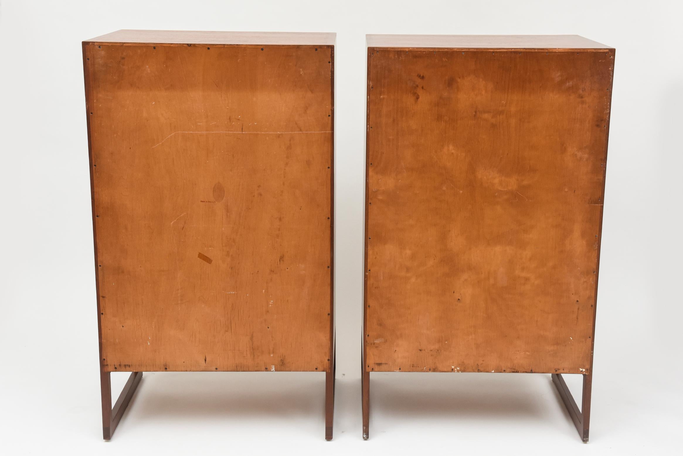 Oak Teak Tall Chest of Drawers, Model BM64 by Børge Mogensen, C. 1960- Two Available For Sale