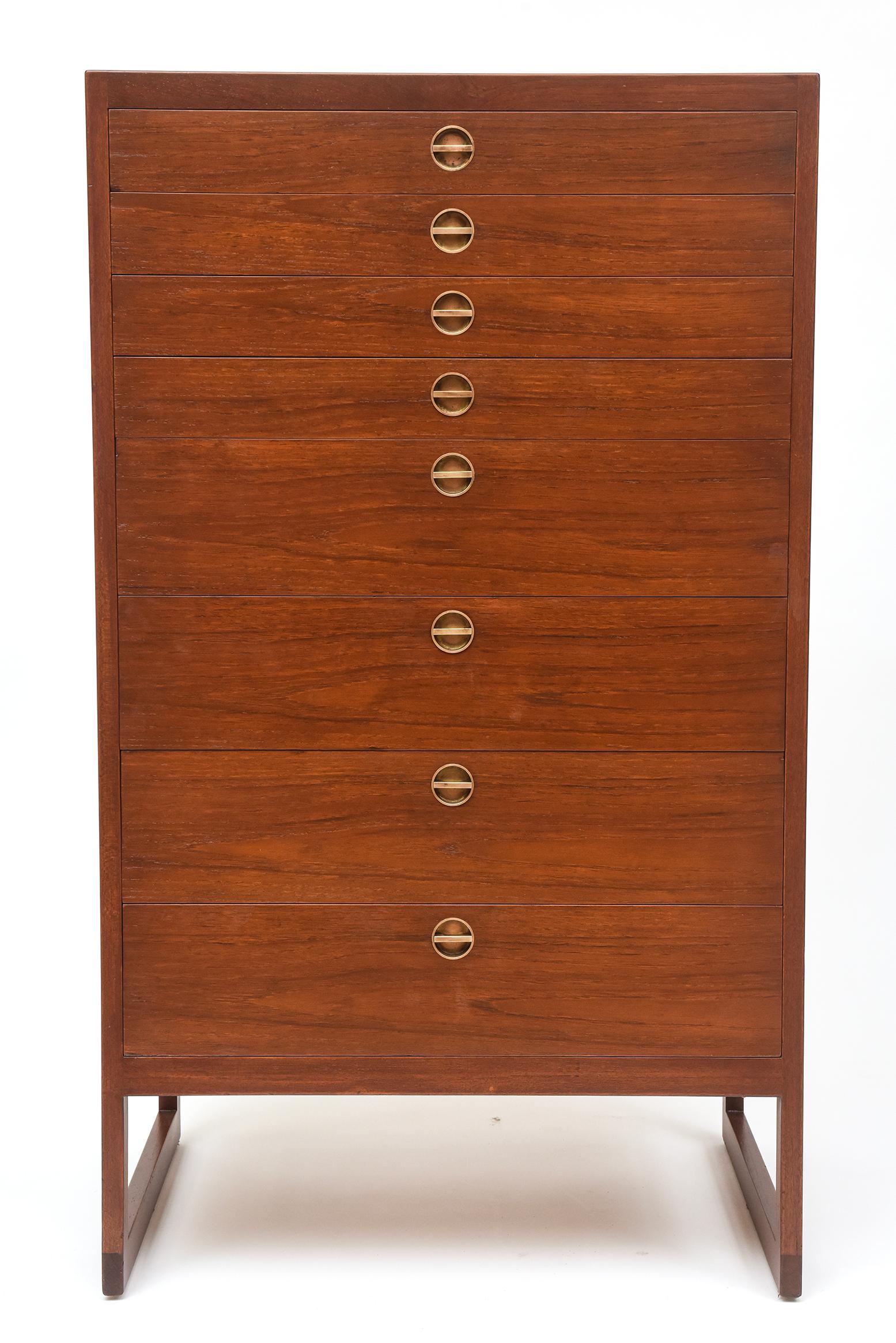 Teak Tall Chest of Drawers, Model BM64 by Børge Mogensen, C. 1960- Two Available For Sale 1