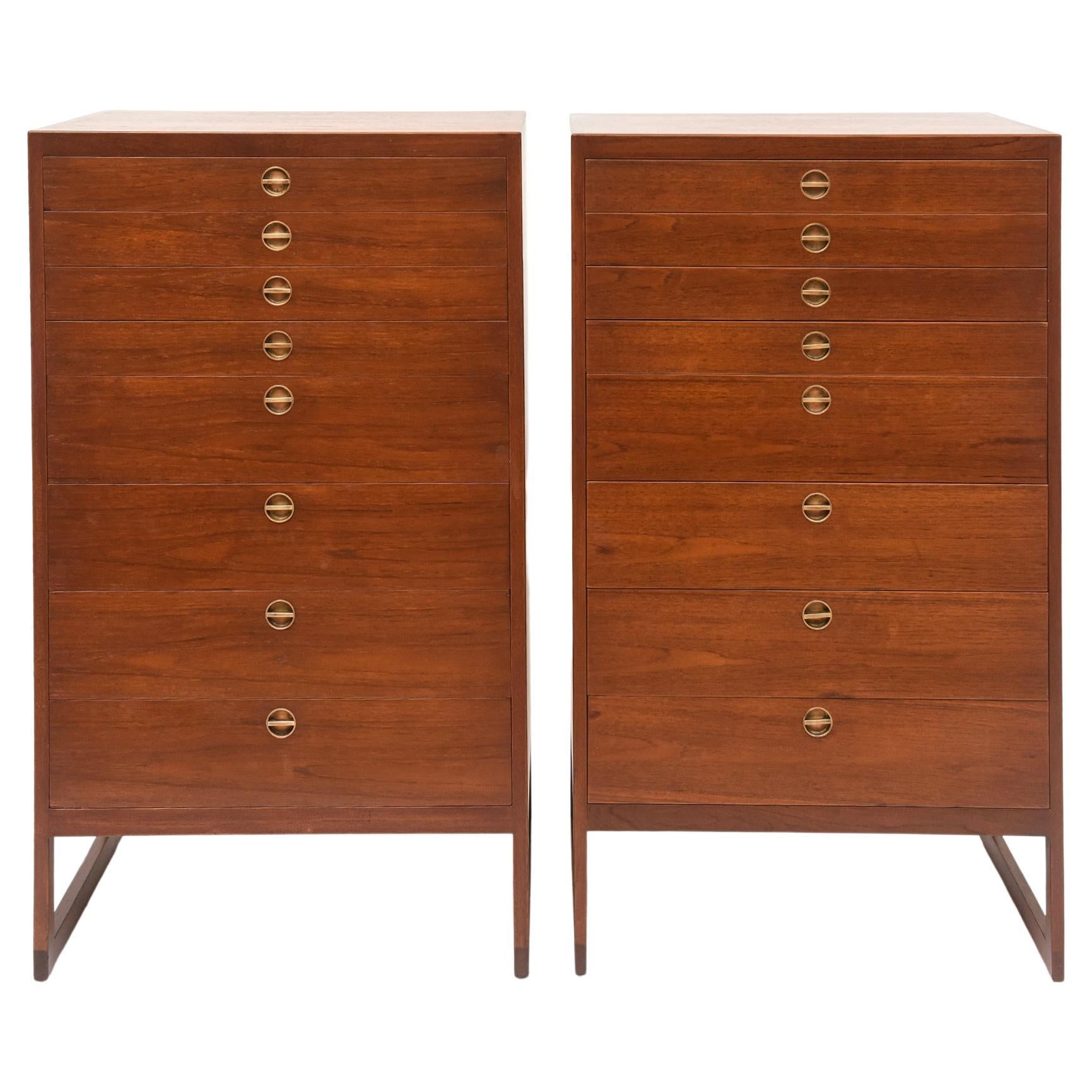 Teak Tall Chest of Drawers, Model BM64 by Børge Mogensen, C. 1960- Two Available For Sale