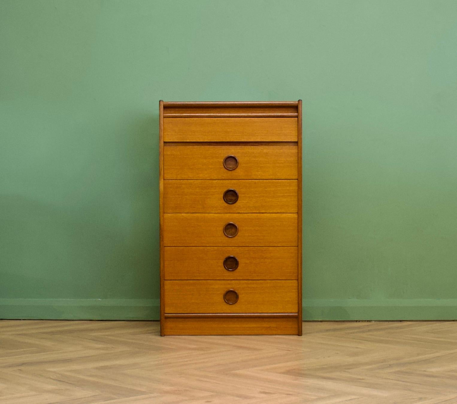 Mid-Century Modern Teak Tallboy Chest of Drawers from Bath Cabinet Makers, 1960s, Set of 2 For Sale