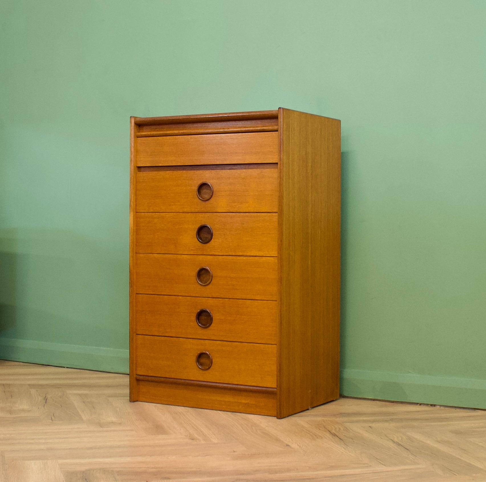 British Teak Tallboy Chest of Drawers from Bath Cabinet Makers, 1960s, Set of 2 For Sale