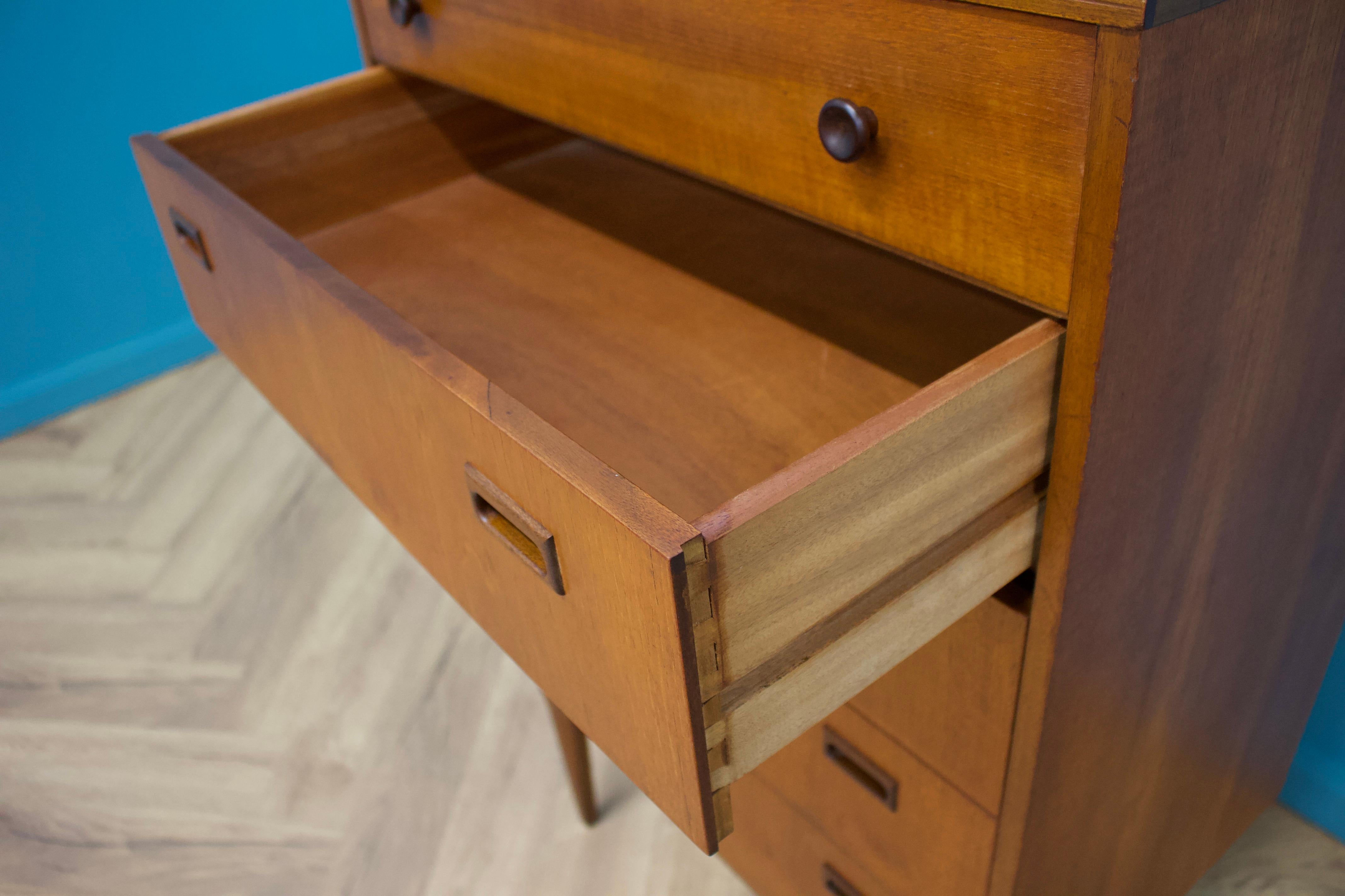 20th Century Teak Tallboy Chest of Drawers from Nathan, 1960s For Sale