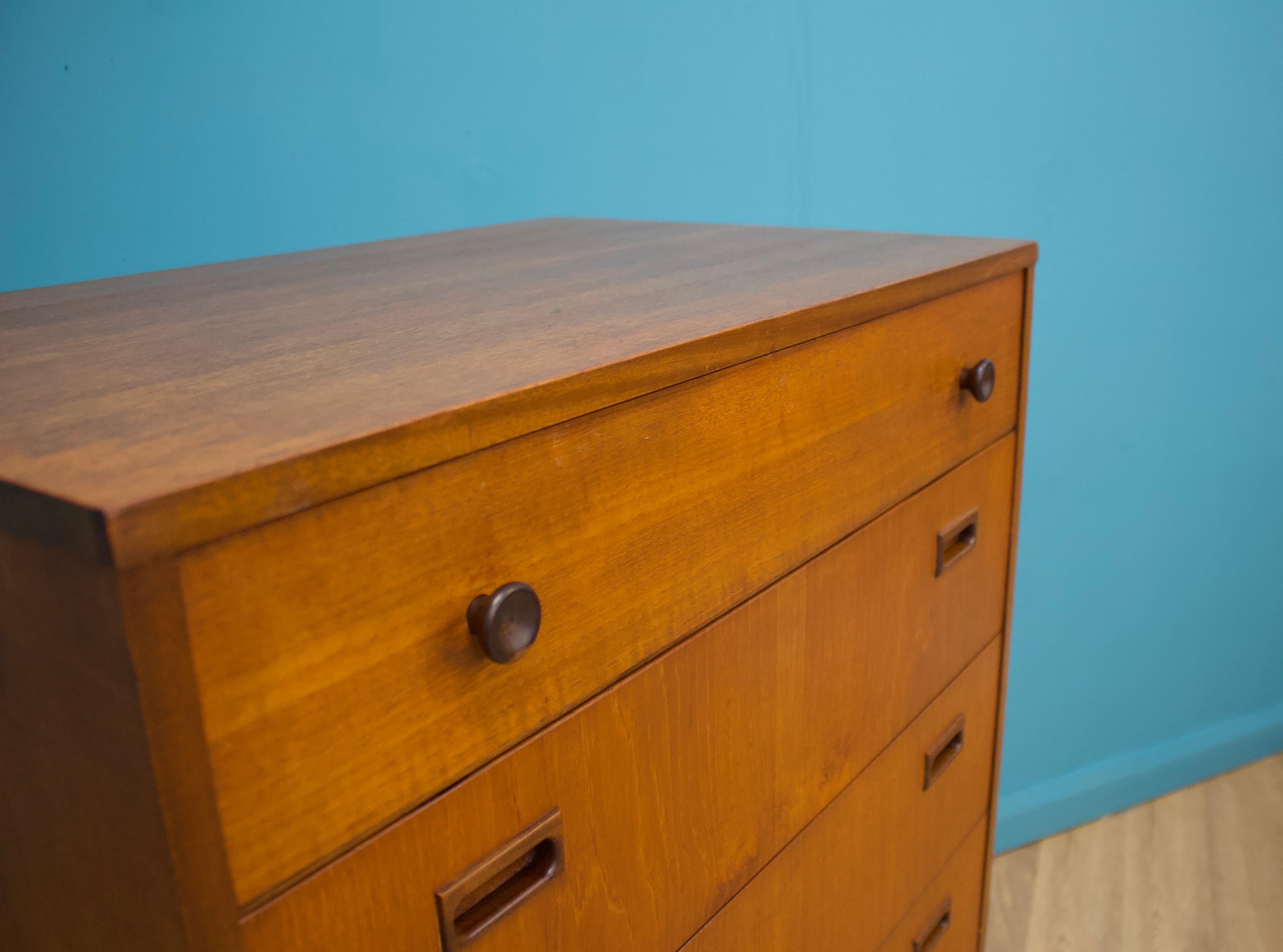 Teak Tallboy Chest of Drawers from Nathan, 1960s For Sale 1