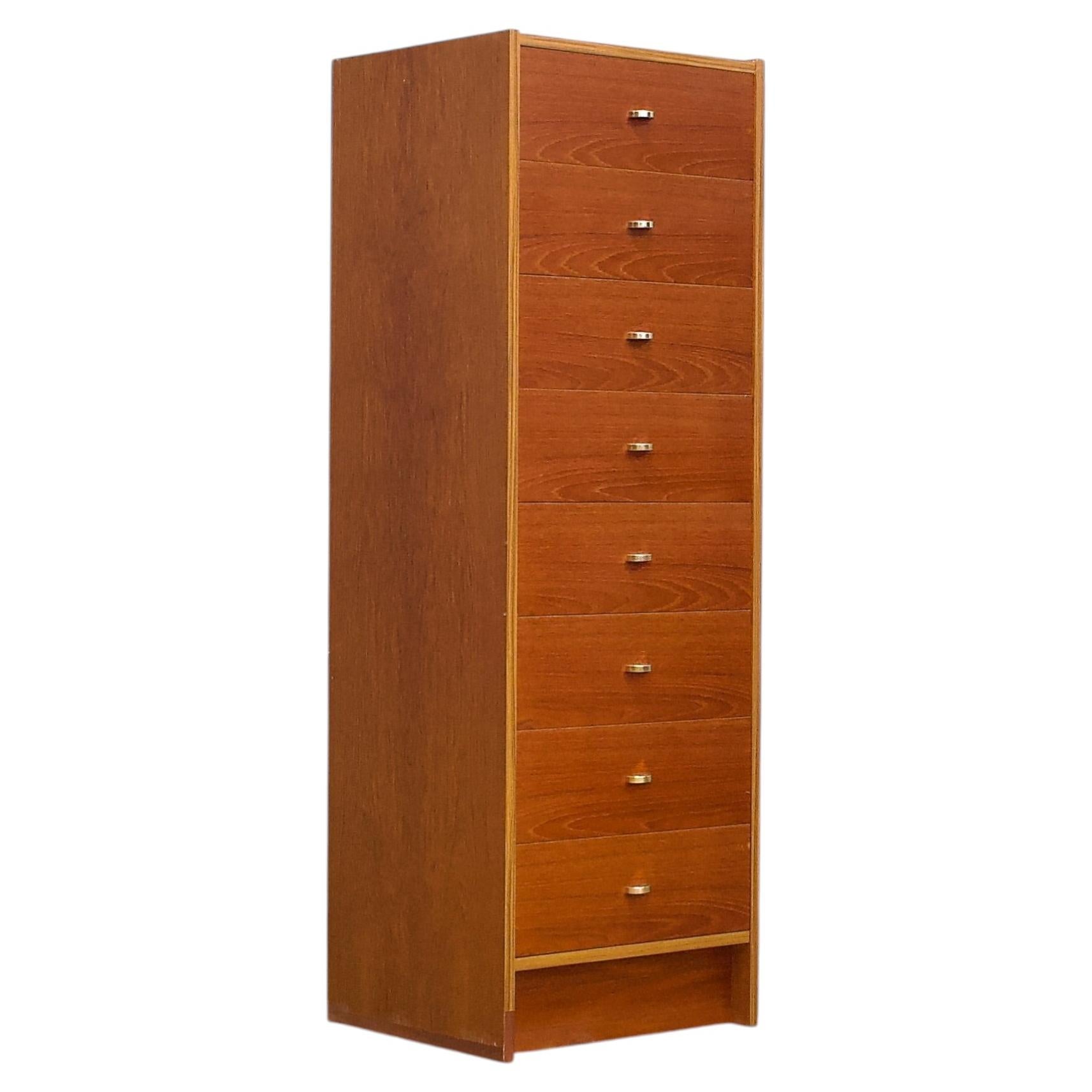 Teak Tallboy Chest of Drawers from S M Quality, 1960s For Sale