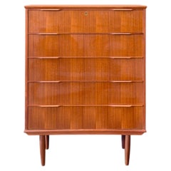 Teak Tallboy with Five Drawers