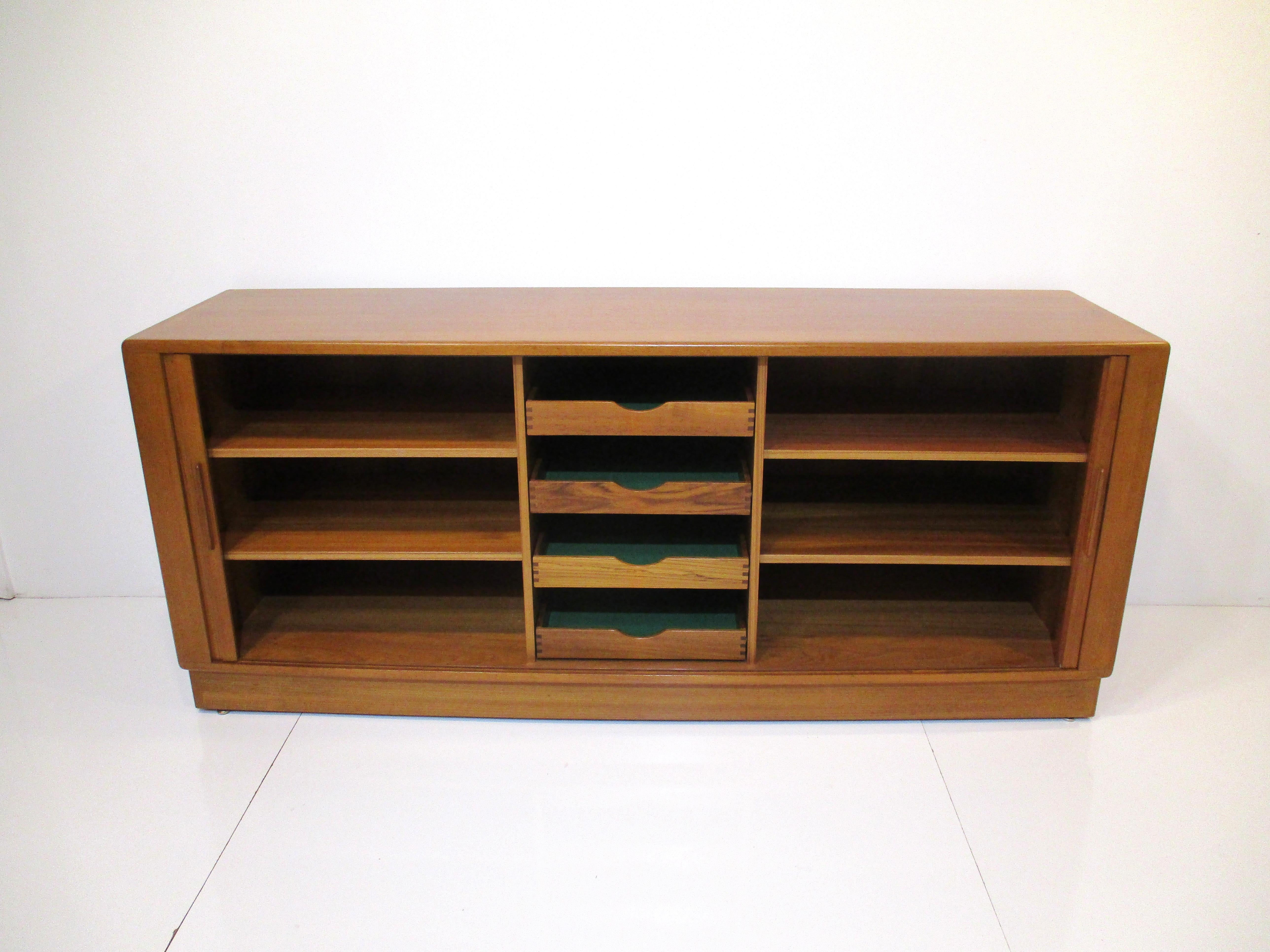 Teak Tambor Door Credenza / Sever by H.P. Hansen Denmark 4