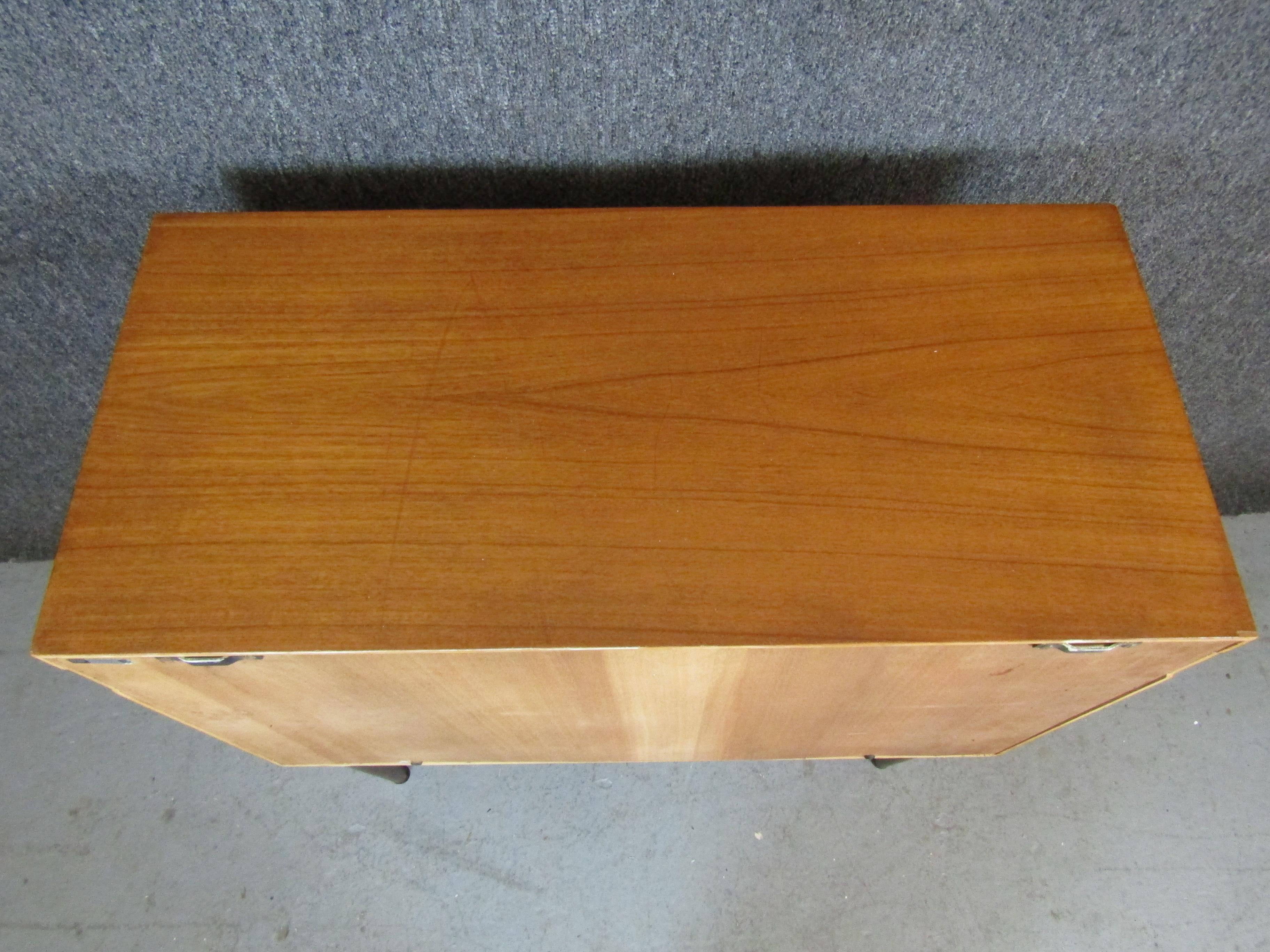 Wood Teak Tambour Cabinet by Kai Kristiansen for Feldballes Mobelfabrik