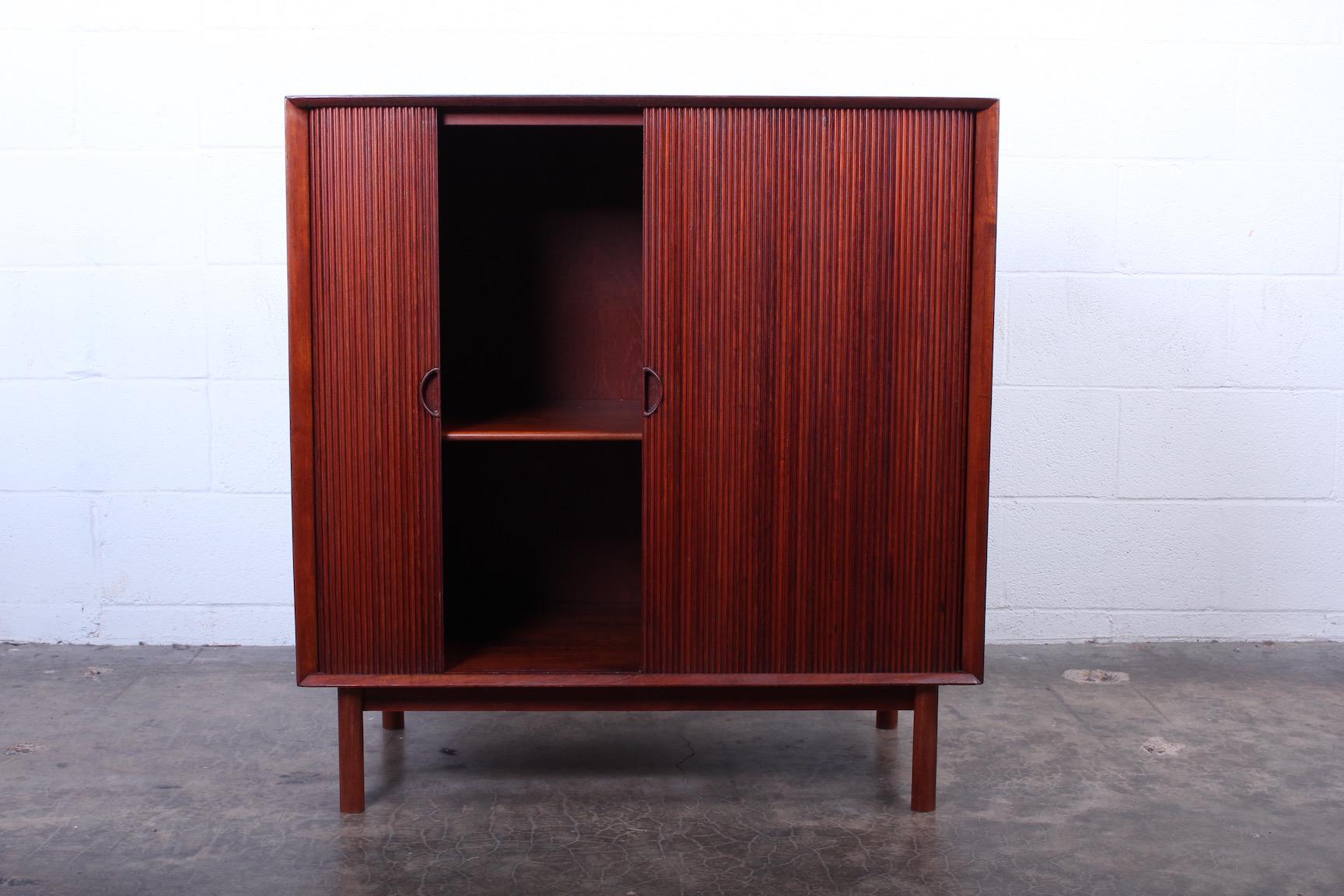 Teak Tambour Cabinet by Peter Hvidt & Orla Mølgaard 4