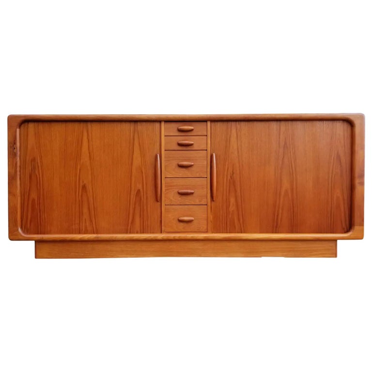 Teak Tambour Door Credenza by Dyrlund at 1stDibs