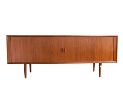 Teak Tambour Door Credenza by Svend Aage Larsen