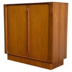 Teak Tambour Door Highboy Dresser Cabinet by Bernhard Pedersen Denmark MCM 1960s