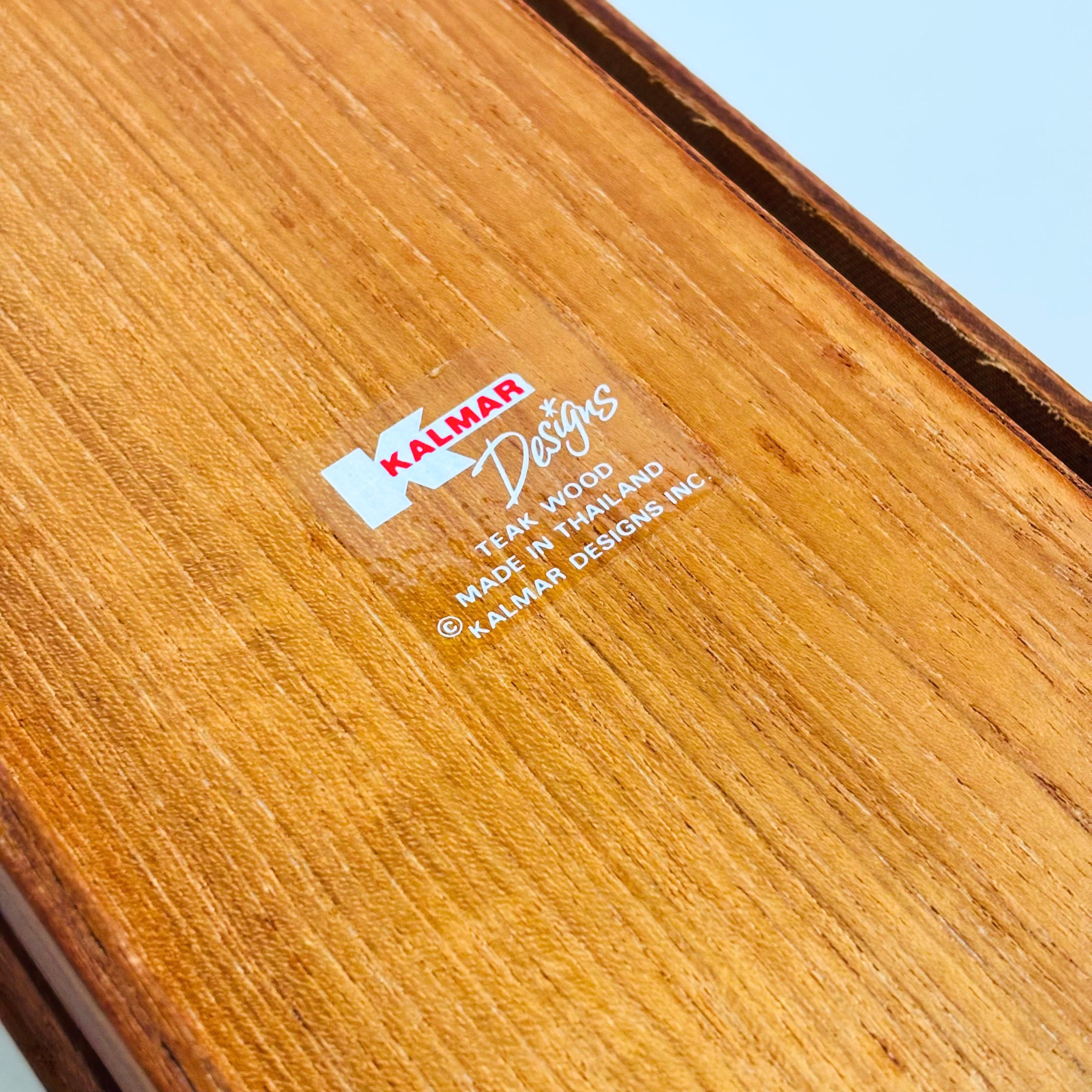 Cassetta portaoggetti con porta a tamburo in teak in vendita 3