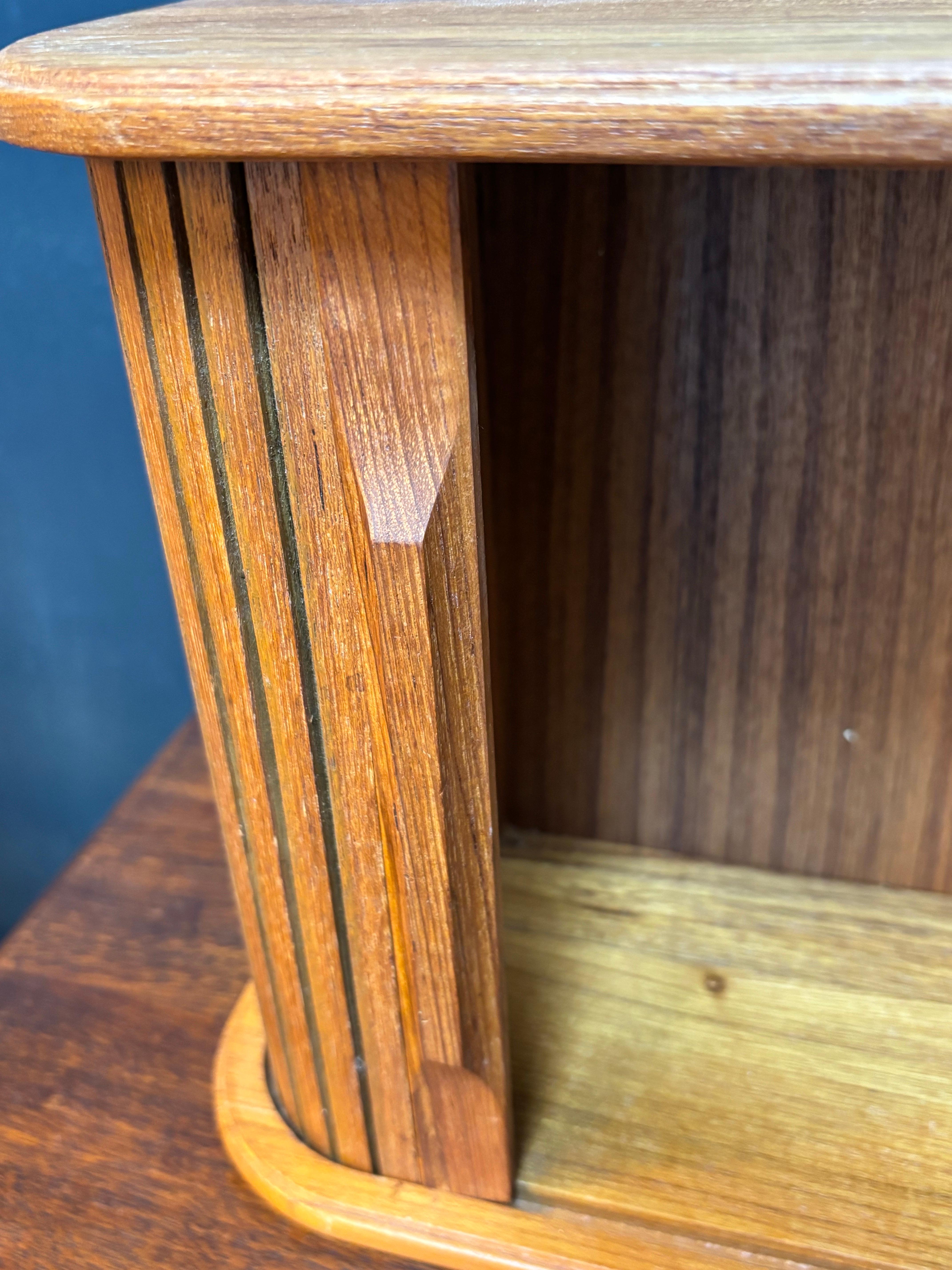Thai Teak Tambour Door Wall Storage Box For Sale