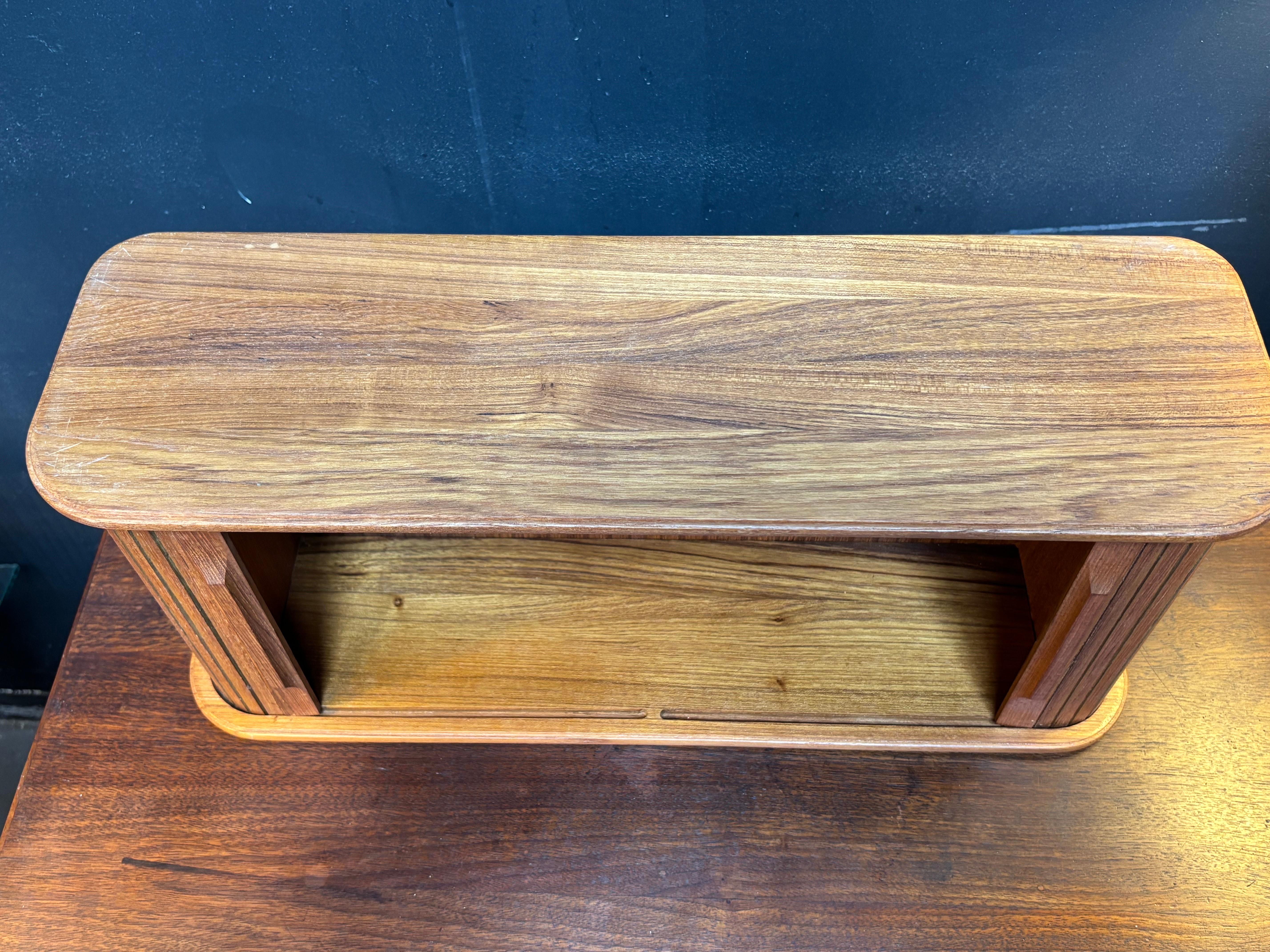Teak Tambour Door Wall Storage Box In Good Condition For Sale In Philadelphia, PA
