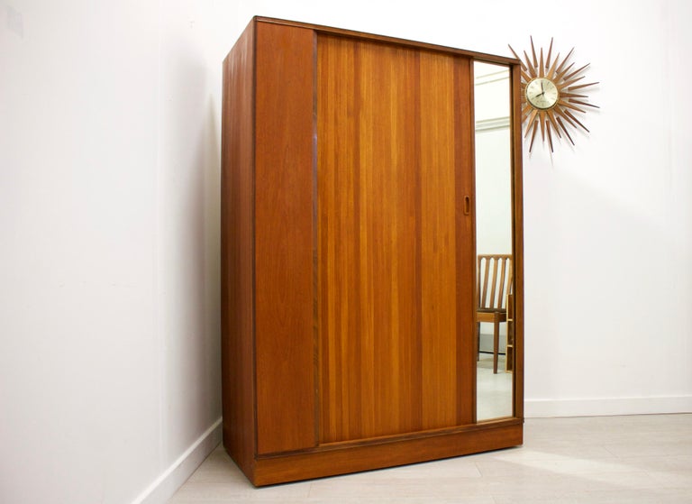 Teak Tambour Door Wardrobe By Austinsuite 1960s For Sale At 1stdibs