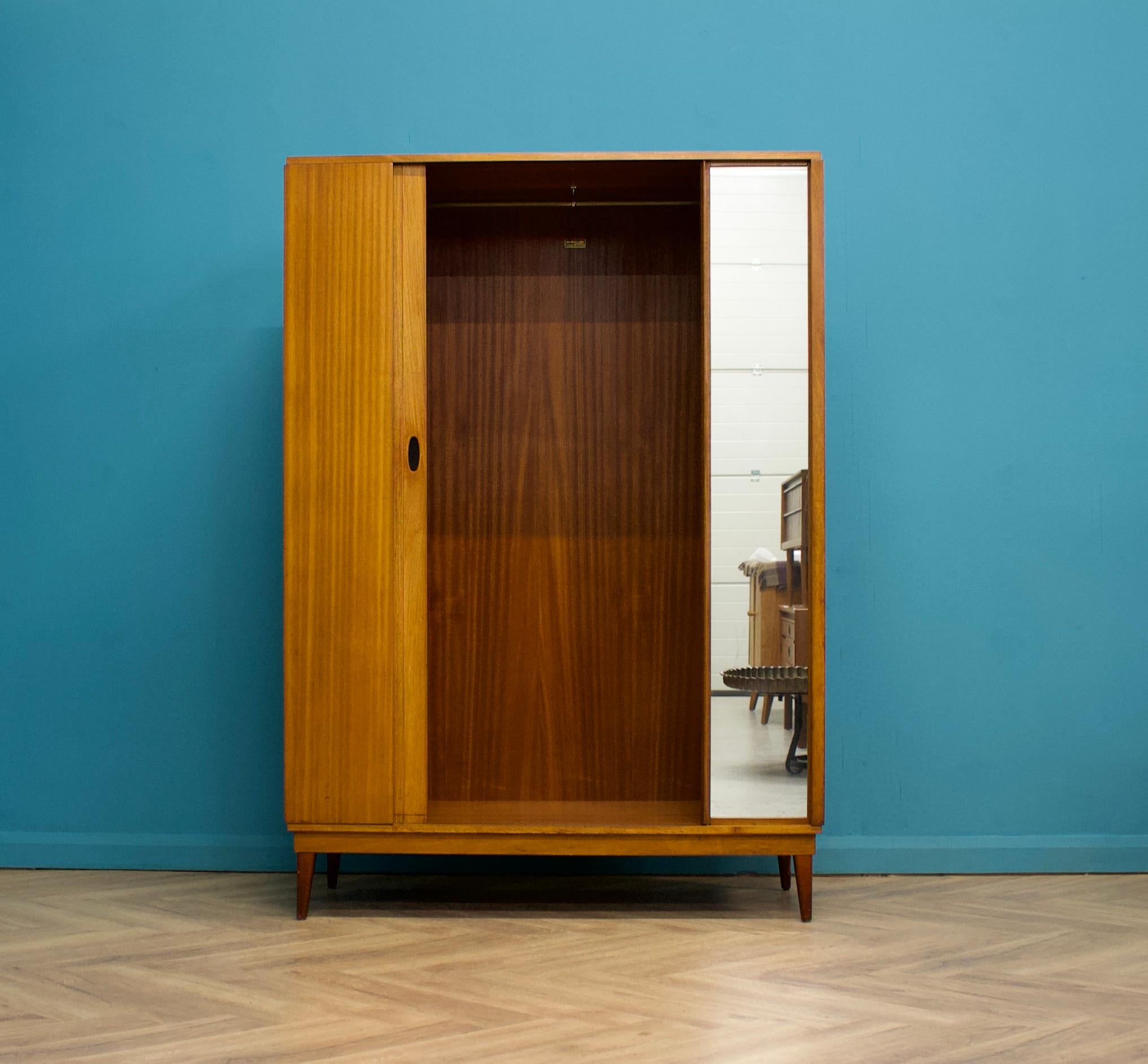 British Teak Tambour Wardrobe from Austinsuite, 1960s