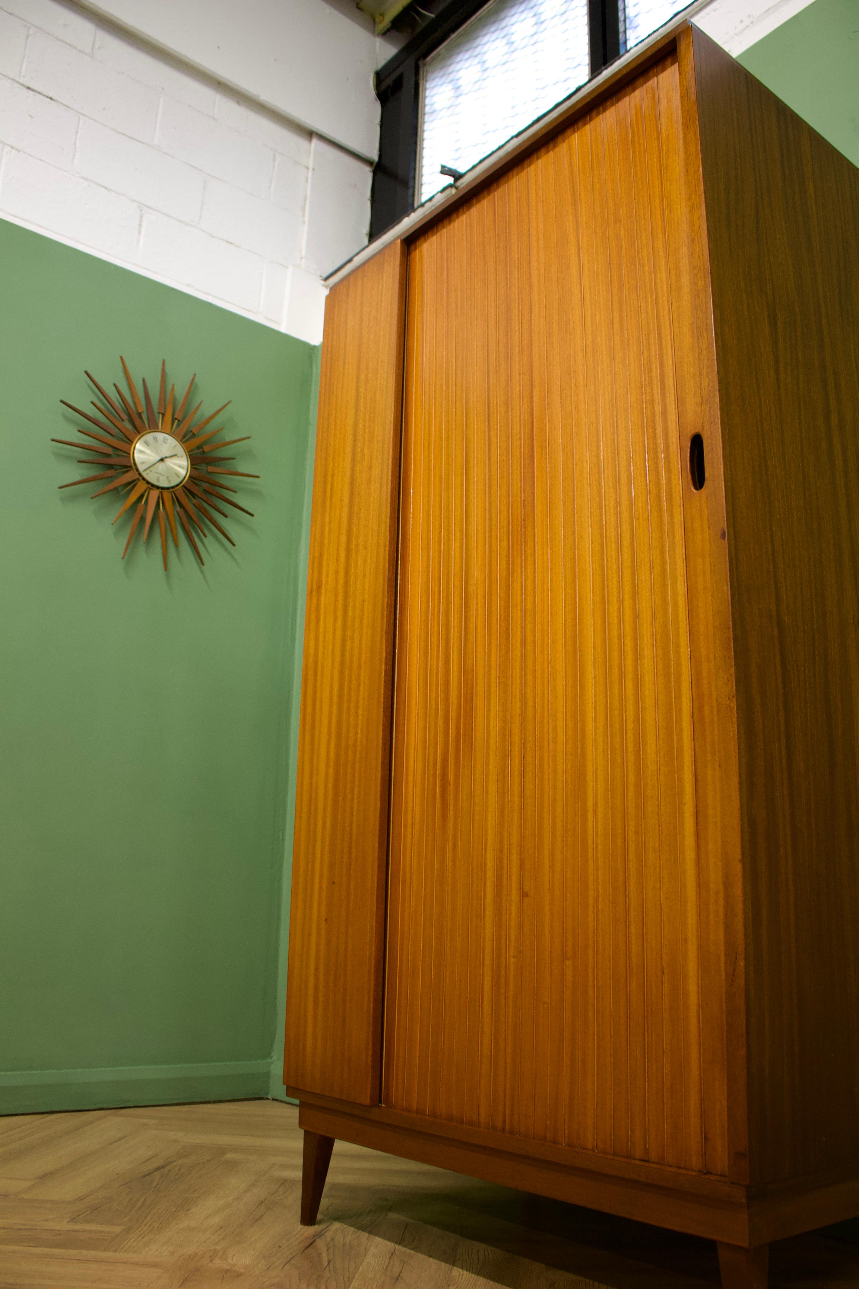 Mid-Century Modern Teak Tambour Wardrobe from Austinsuite, 1960s