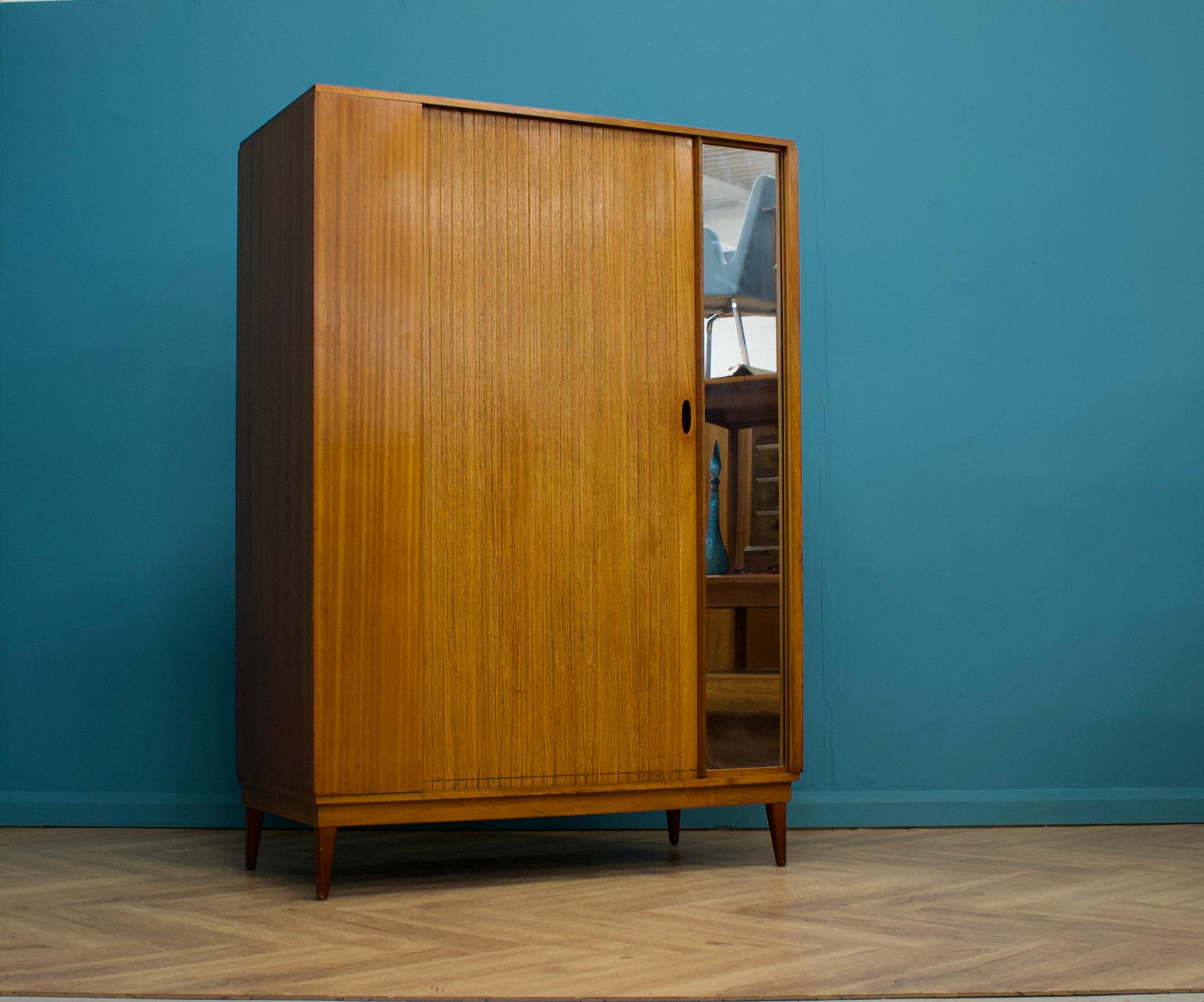 Veneer Teak Tambour Wardrobe from Austinsuite, 1960s