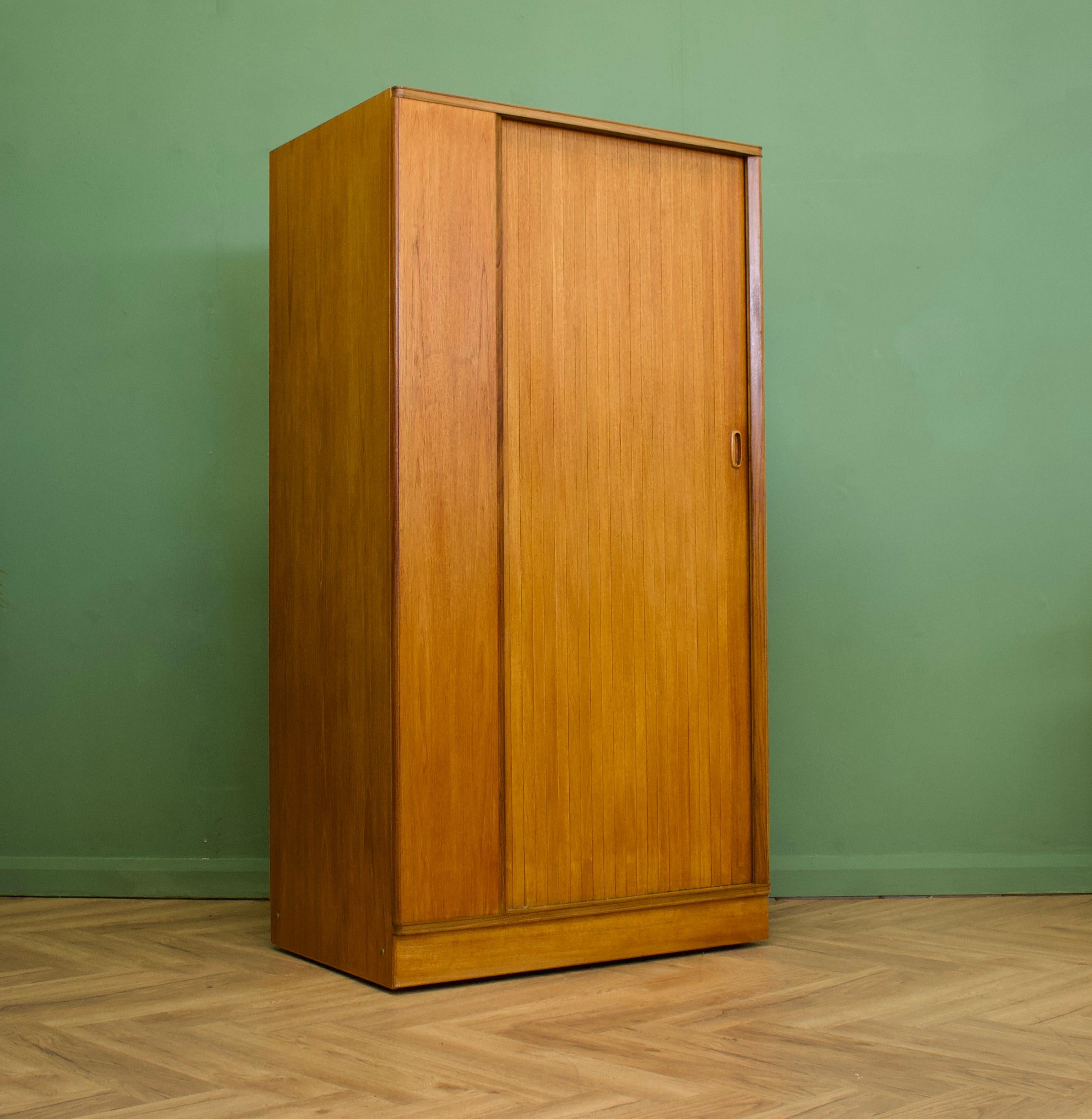 Veneer Teak Tambour Wardrobe from Austinsuite, 1960s