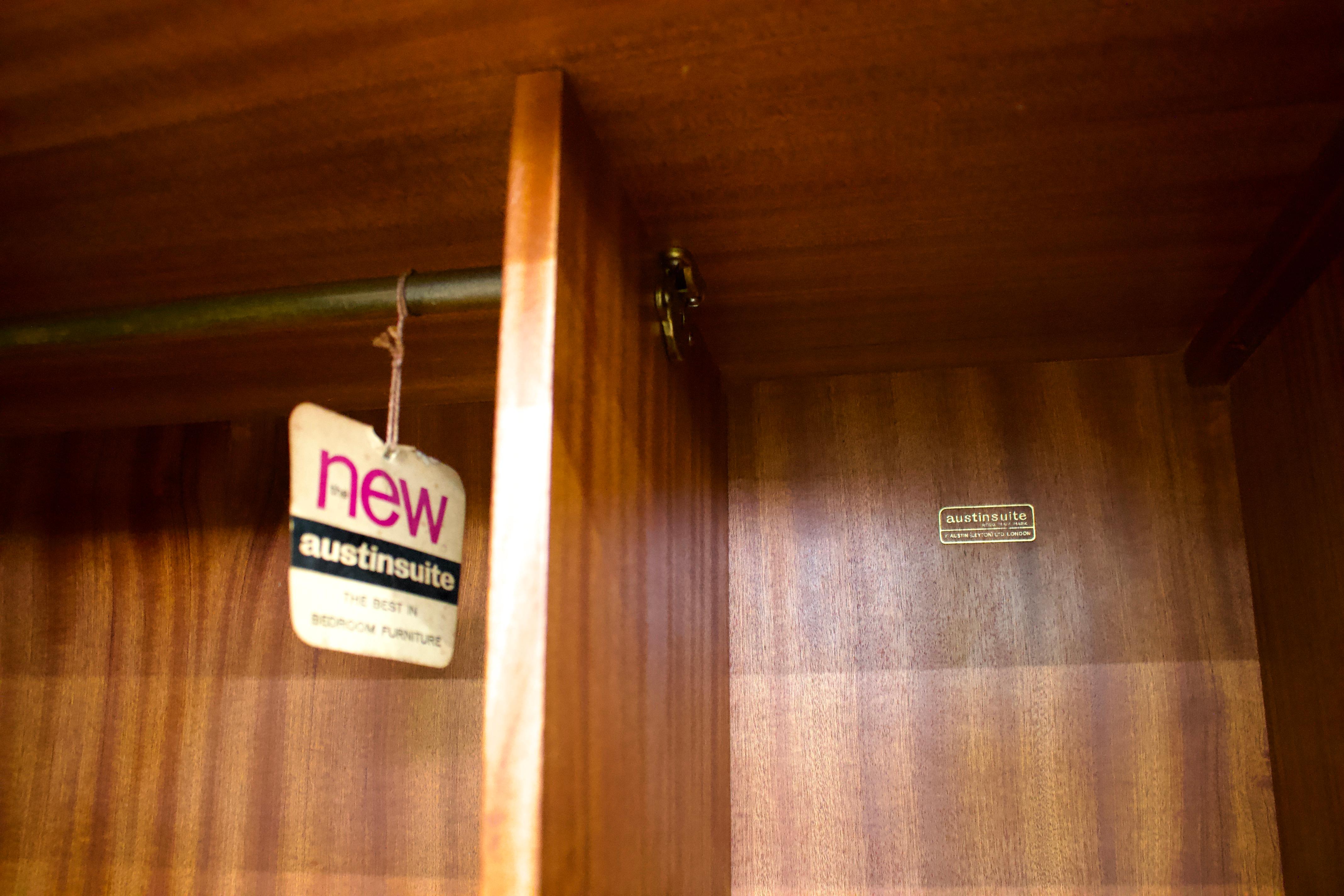 Veneer Teak Tambour Wardrobe from Austinsuite, 1960s