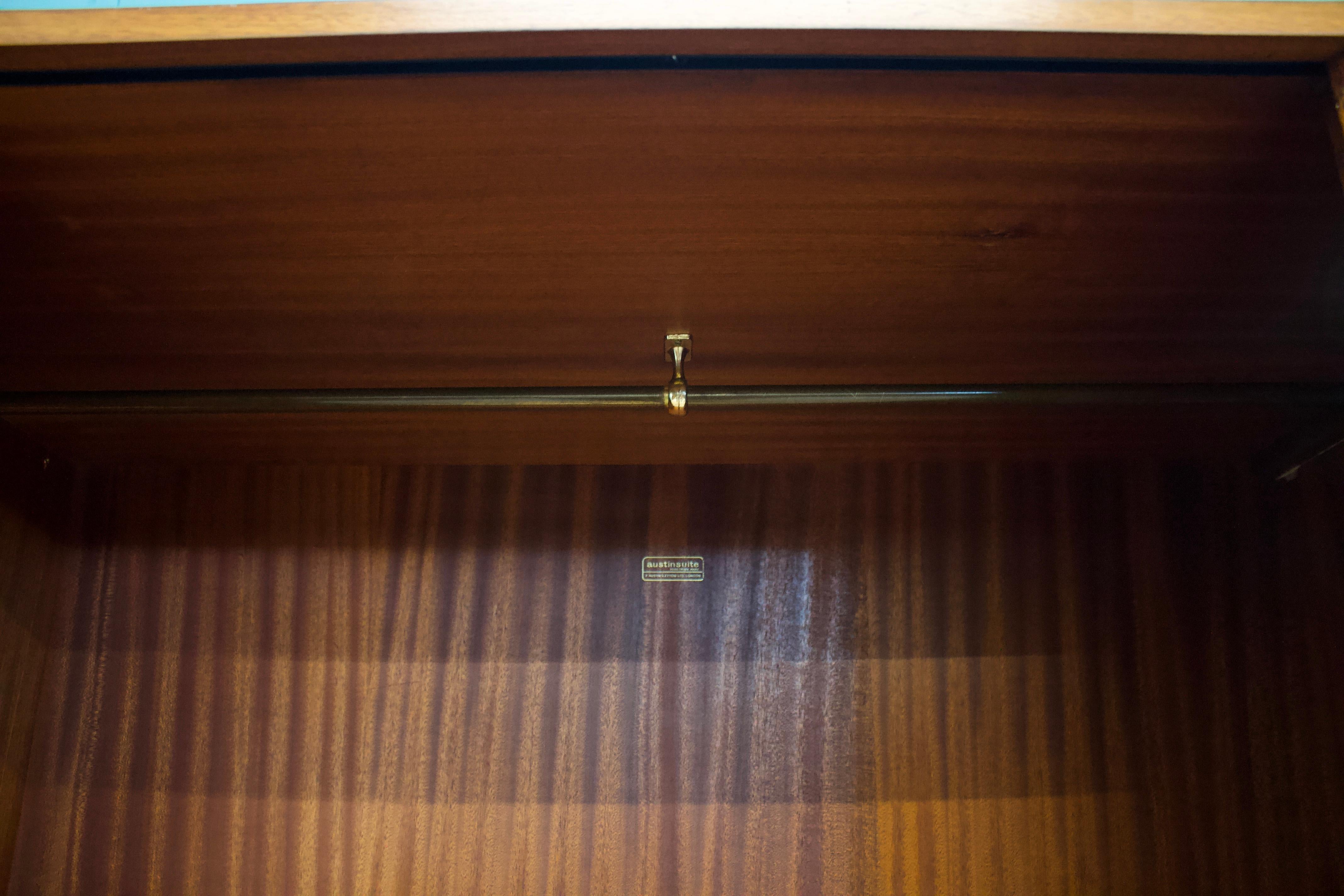 Teak Tambour Wardrobe from Austinsuite, 1960s 1