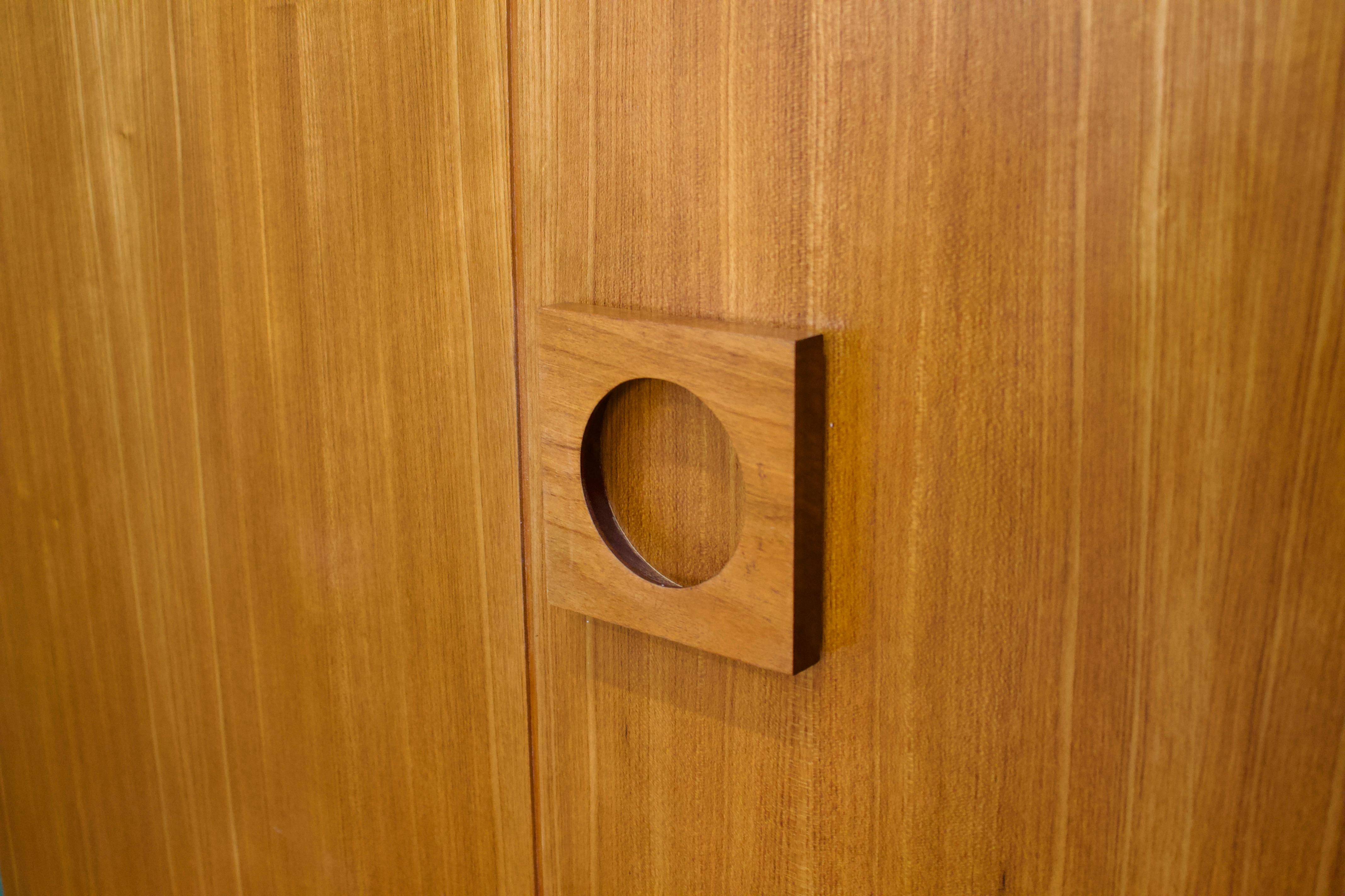 Veneer Teak Tambour Wardrobe from Uniflex, 1960s