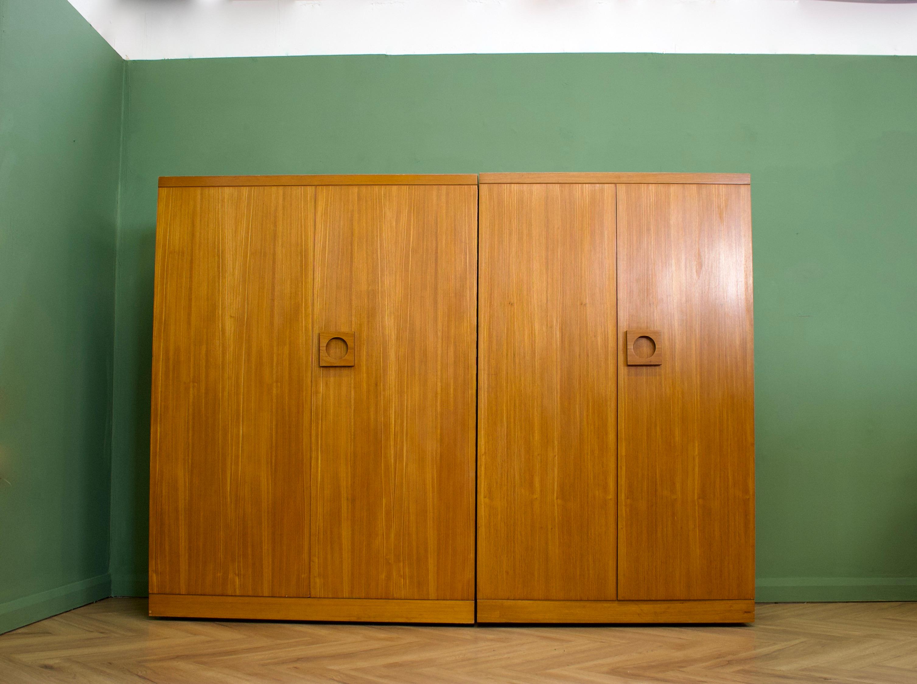 Teak Tambour Wardrobe from Uniflex, 1960s 1