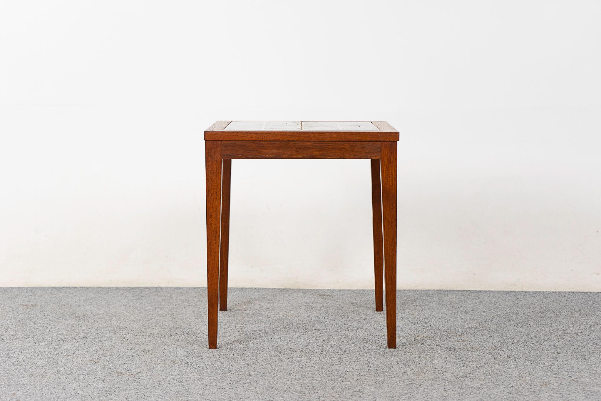 Teak & Tile Danish Mid-Century Side Table In Good Condition In VANCOUVER, CA