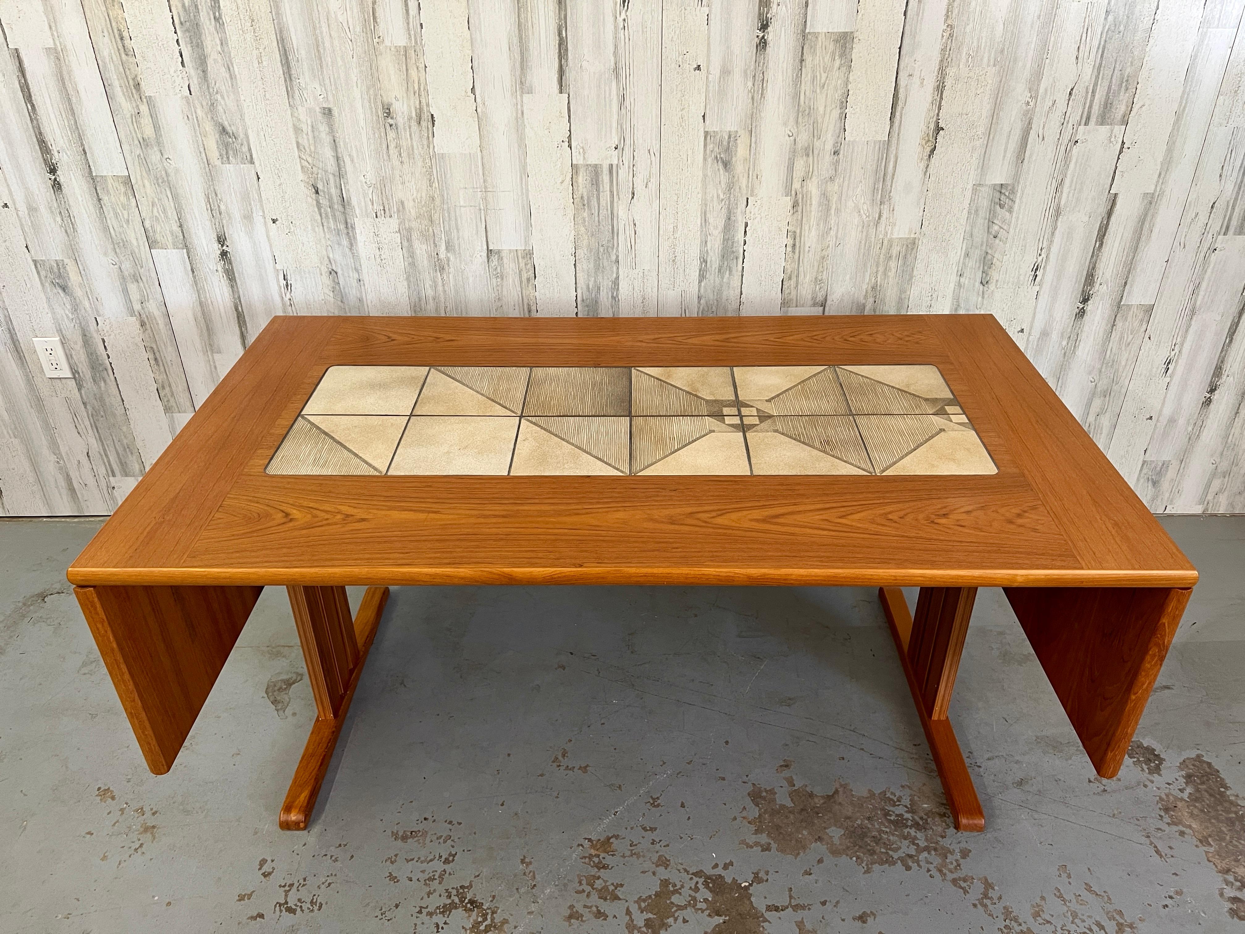 Teak & Tile Dining Table by Gangso Mobler For Sale 6