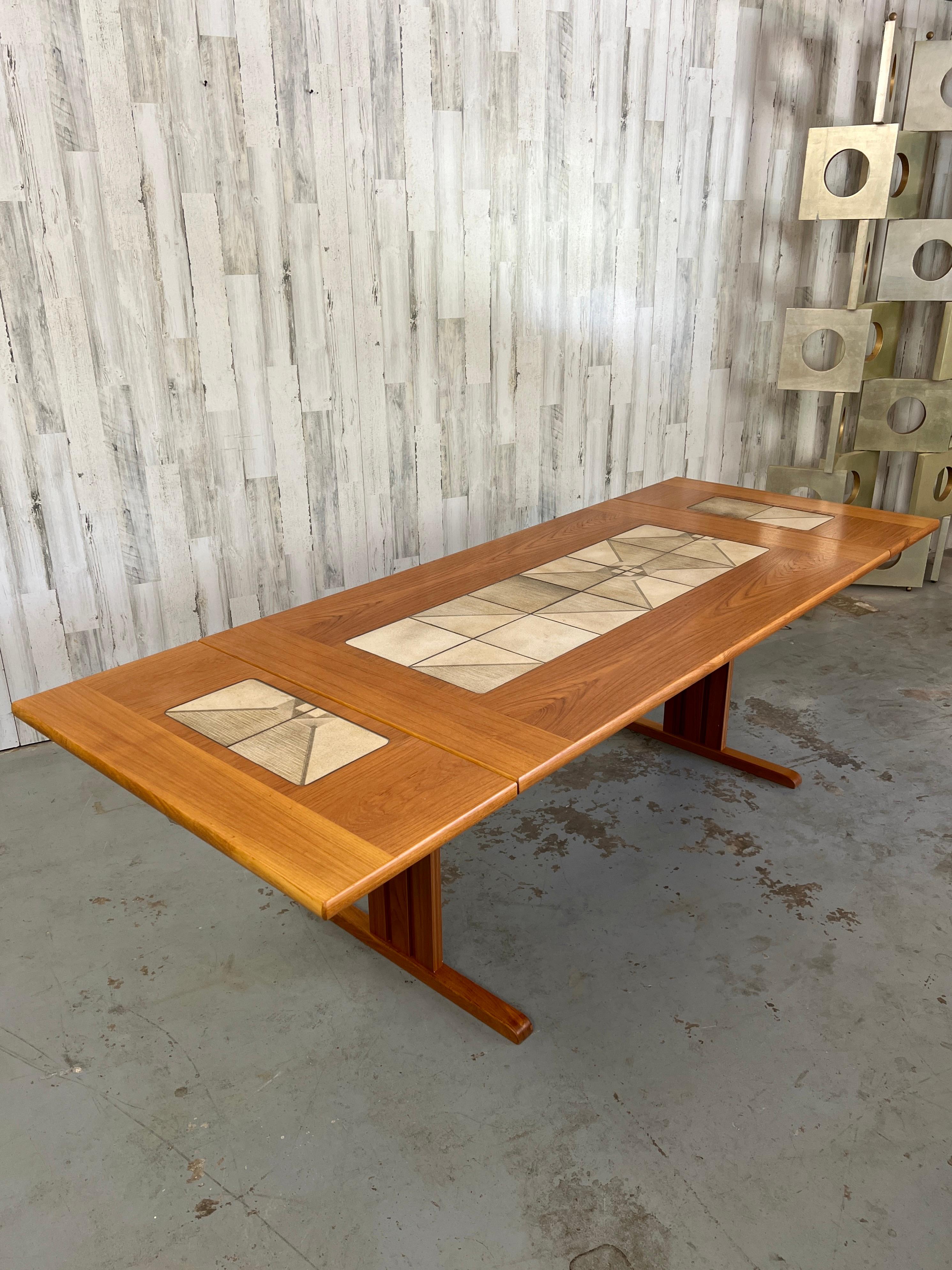 Scandinavian Modern Teak & Tile Dining Table by Gangso Mobler For Sale