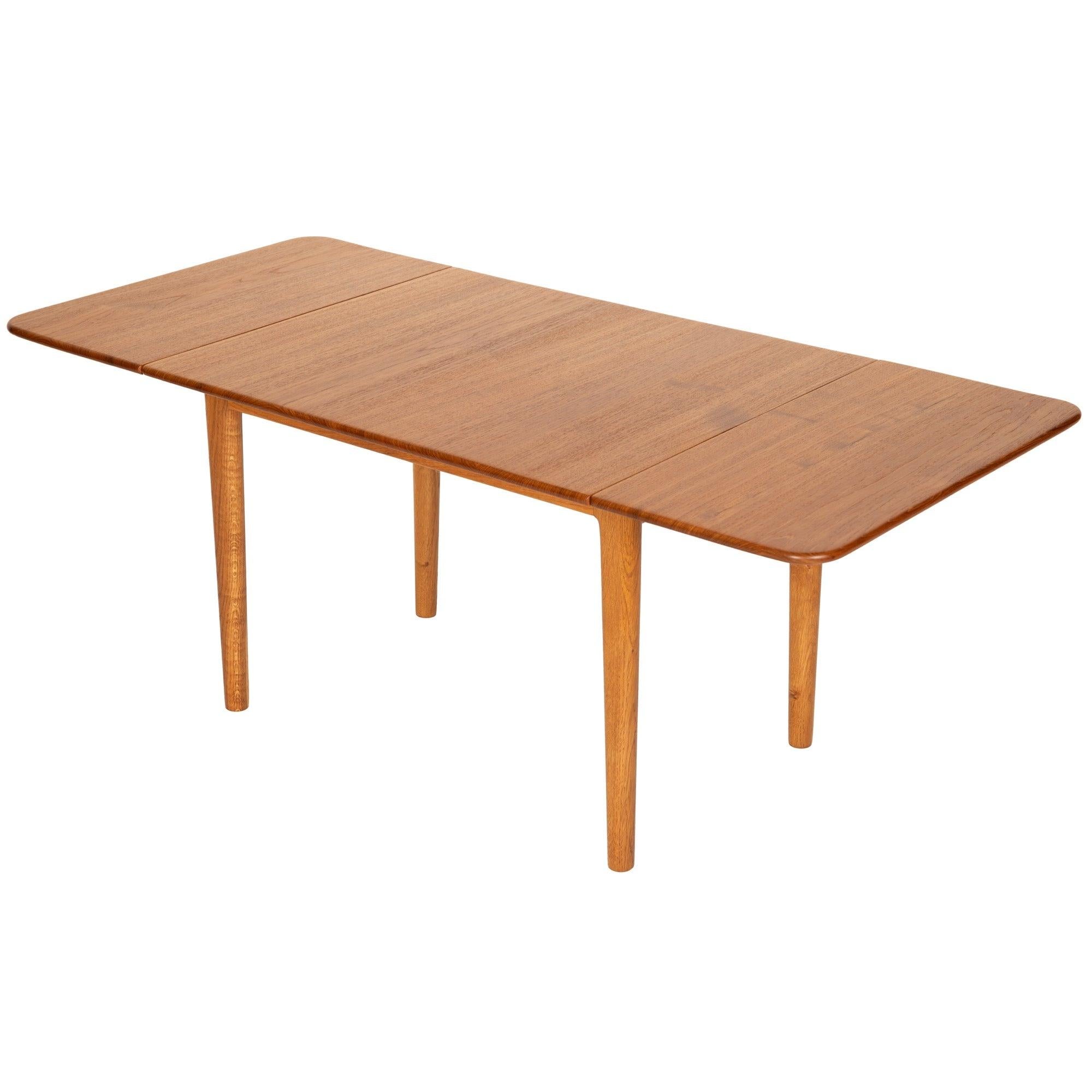 Danish Teak Top Drop Leaf End Table by Hans Wegner, 1950's For Sale